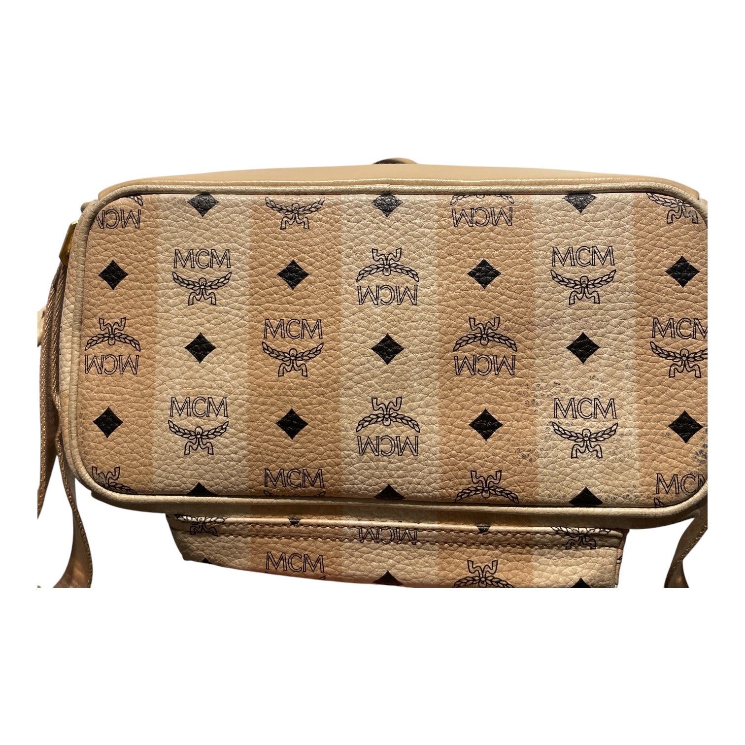 MCM/Backpack/All Over Print/Leather/KHK/ view 3