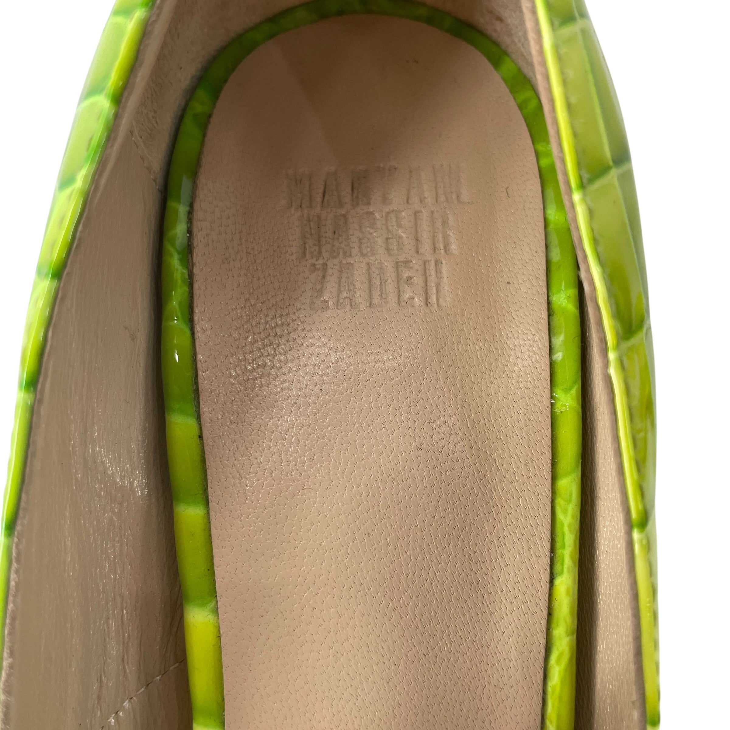MARYAM NASSIR ZADEH/Heels/EU 40/Animal Pattern/Leather/GRN/Open-Toe/NEON SANDAL view 3