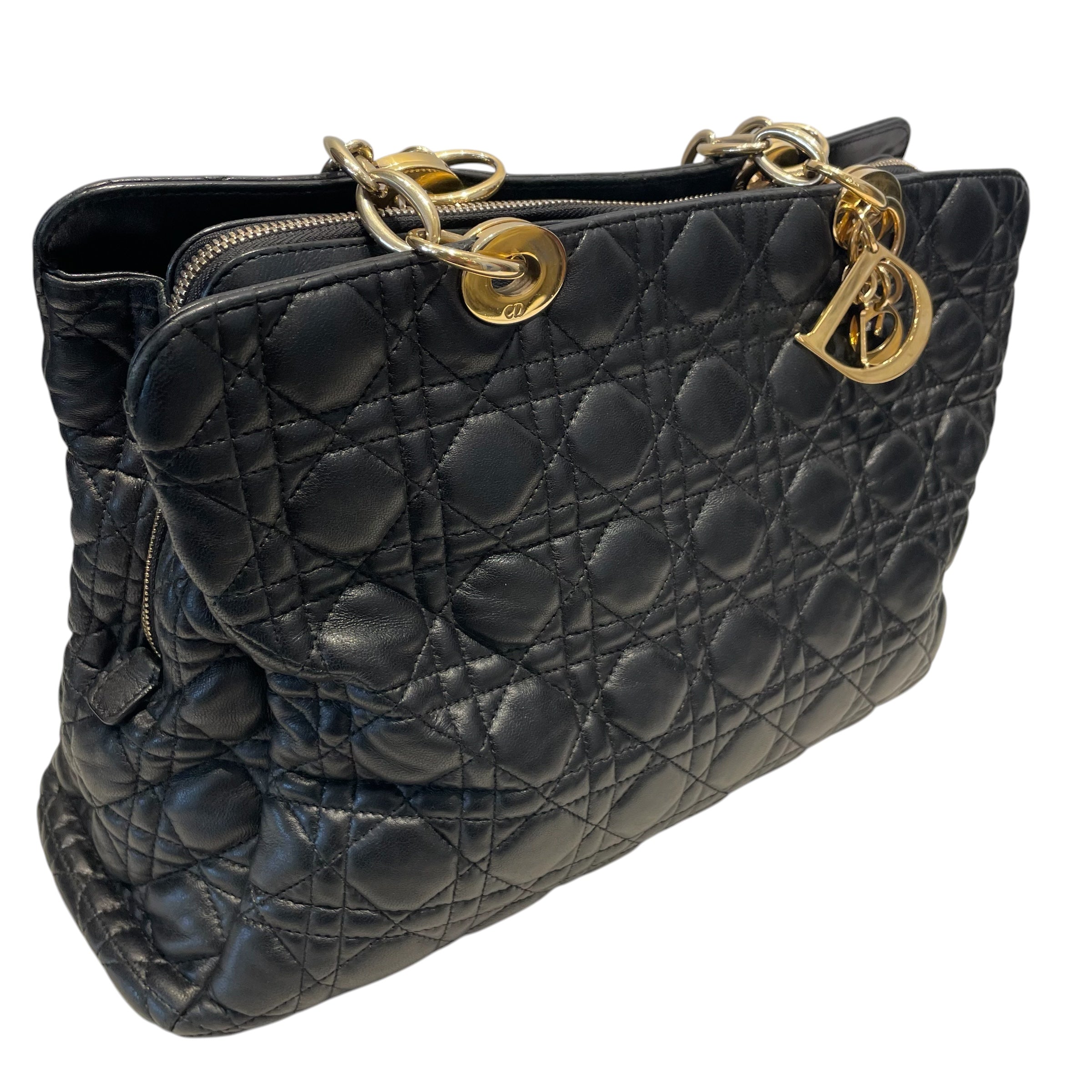 Christian Dior/Tote Bag/Leather/BLK/Soft Shopping view 5
