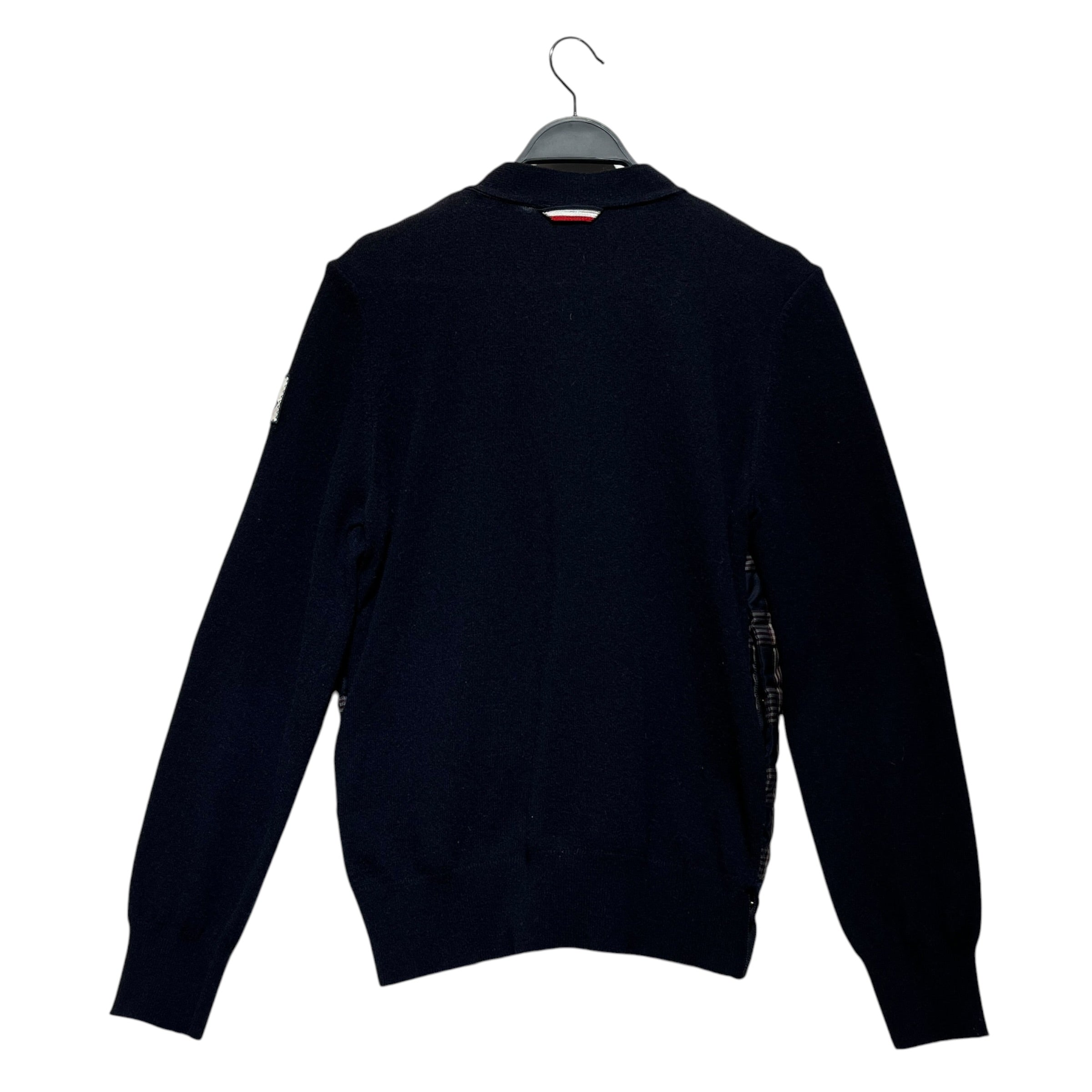 MONCLER/Cardigan/L/Plaid/Wool/NVY/quilted front view 2