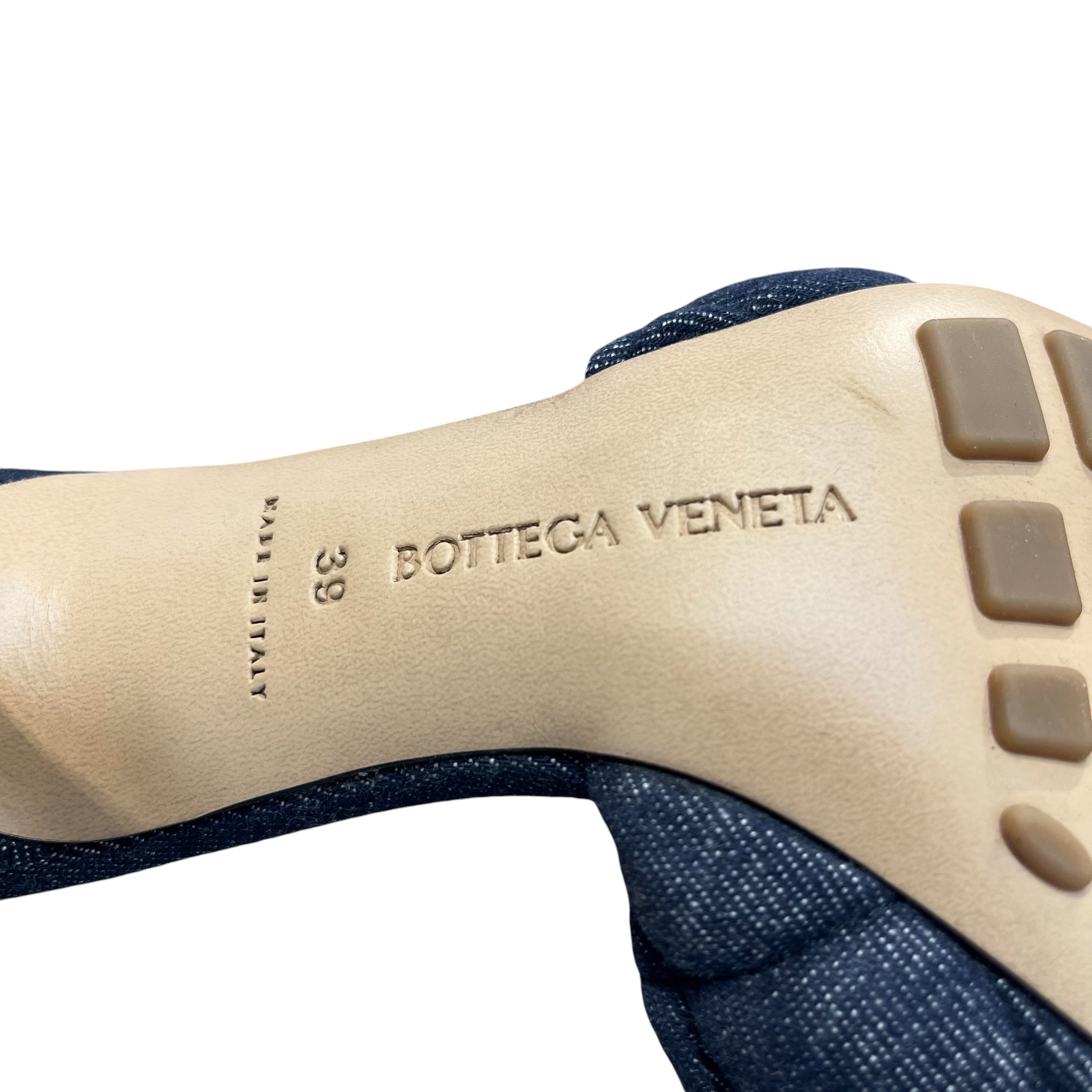 BOTTEGA VENETA/Heels/EU 39/Denim/IDG/MATELASSE PADDED MULE SANDALS view 6