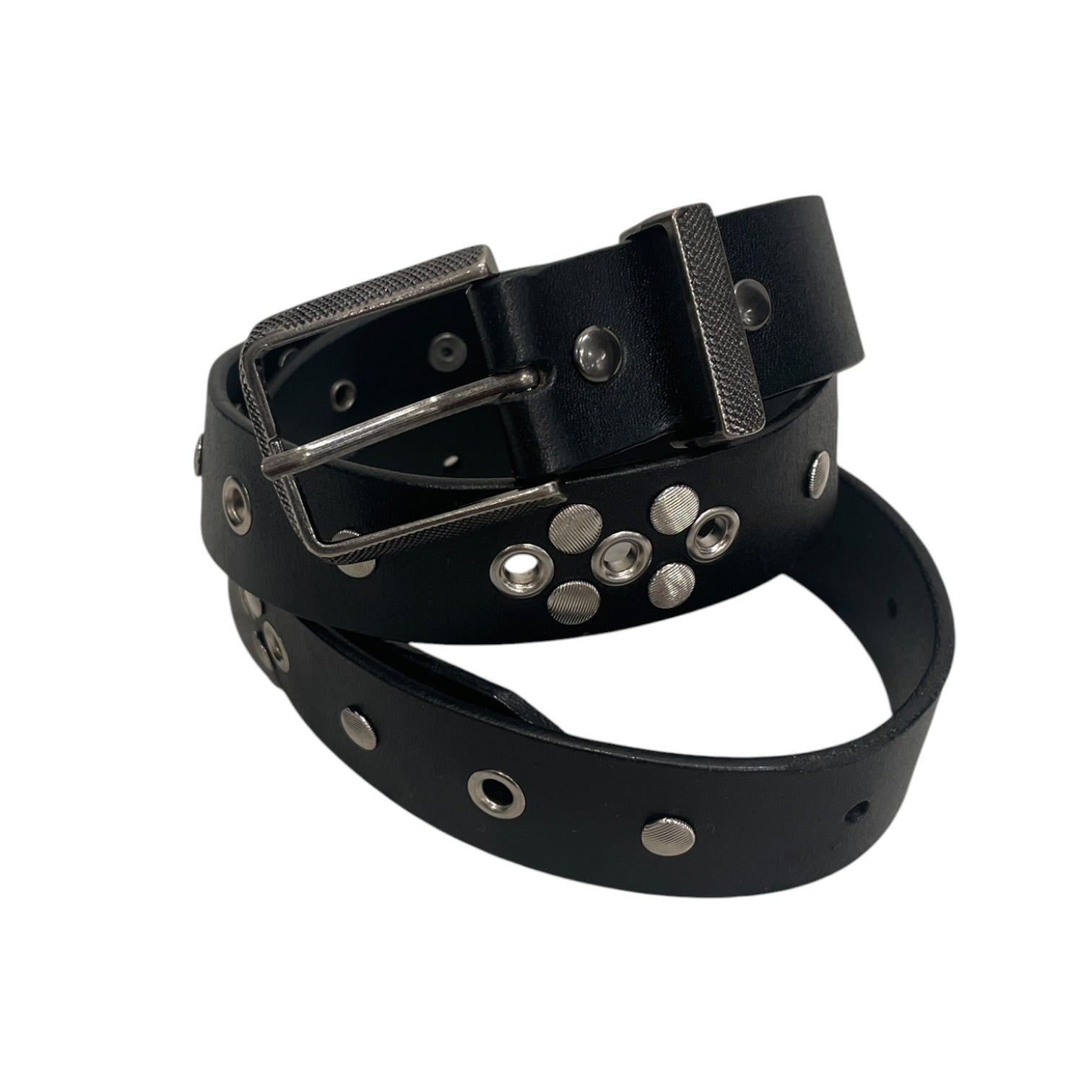 LEMAIRE/Belt/Stripe/Leather/BLK/M's/RIVET COVERED BELT view 1