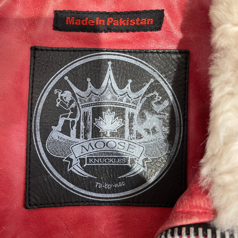 MOOSE KNUCKLES/Jacket/M/Leather/RED/