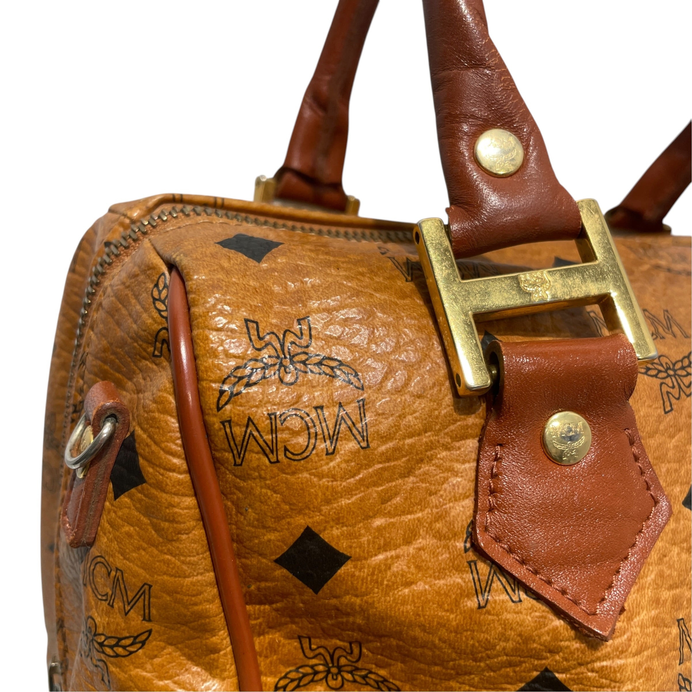 MCM/Hand Bag/Monogram/Leather/BRW/Cognac Visetos Boston Bag view 6