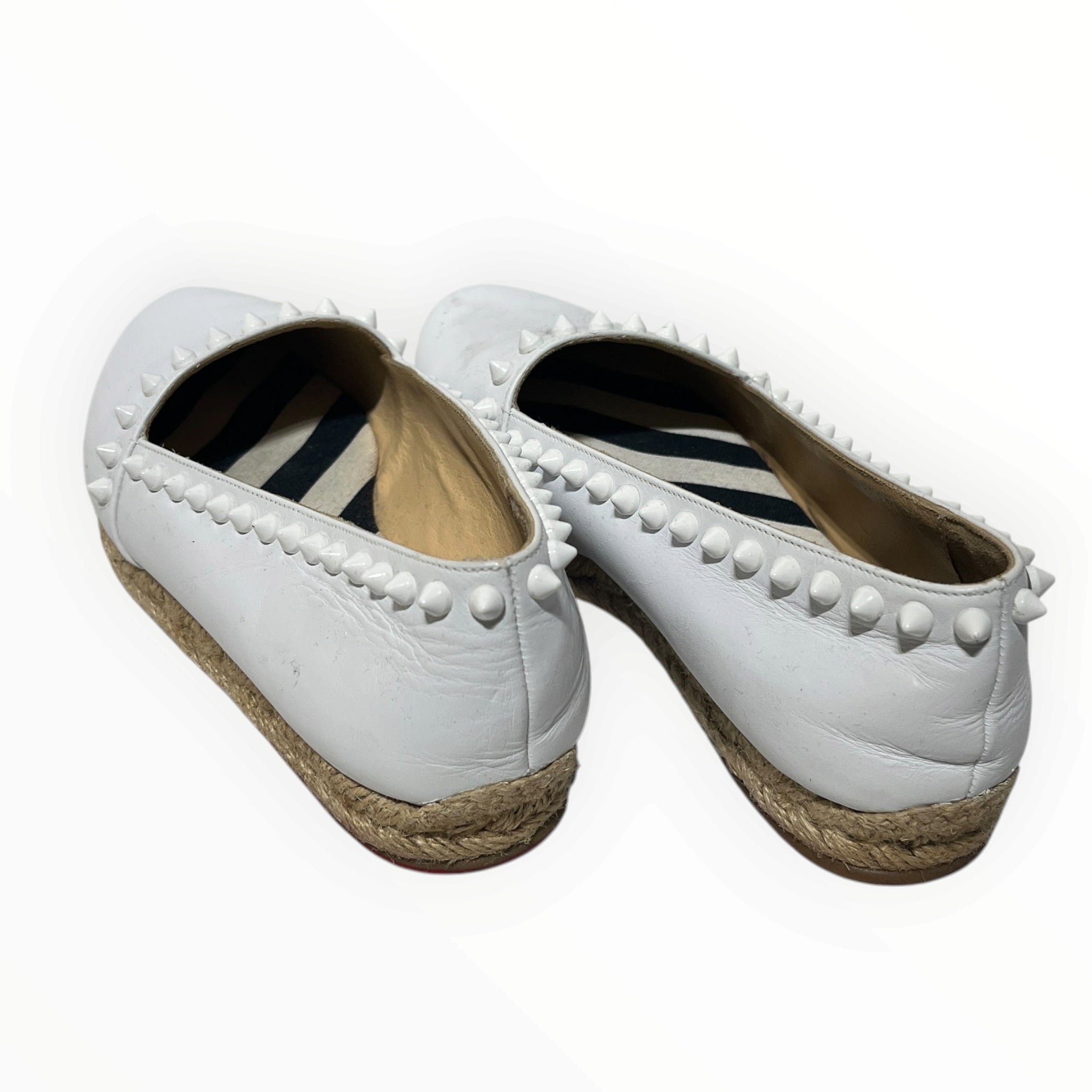 Christian Louboutin/Low-Sneakers/US 5/Leather/WHT/ESPADRILLES SLIP ON view 2