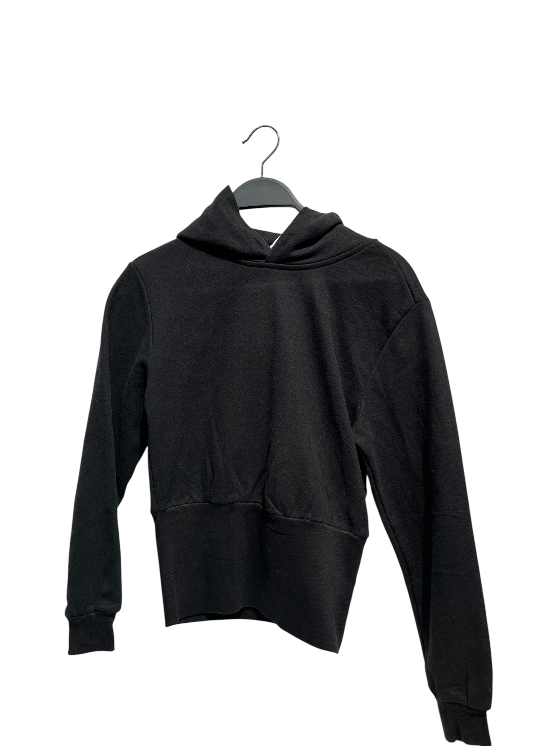 BALENCIAGA/Hoodie/XS/Cotton/BLK/Pullover/undersized/cropped plain hoodi view 1
