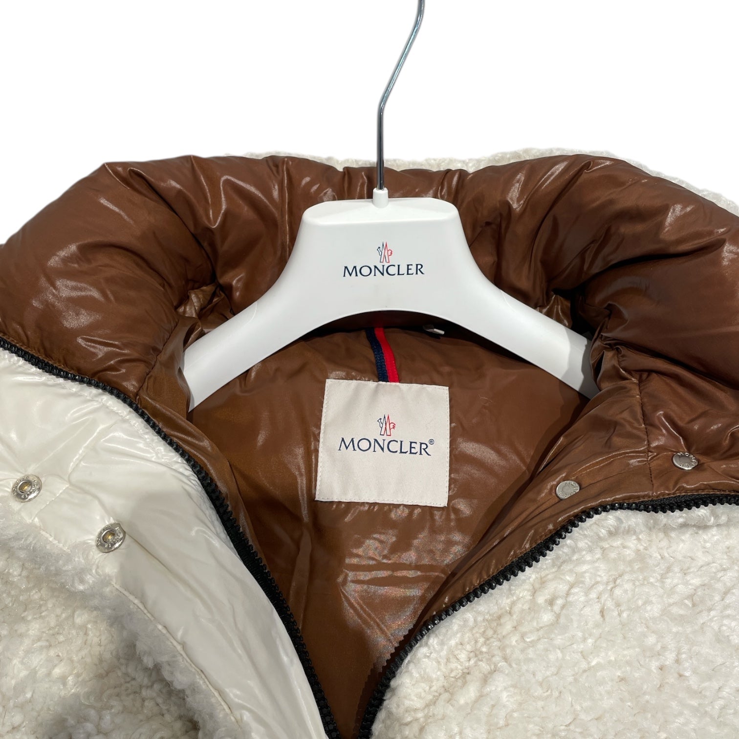MONCLER/Fleece Jkt/S/Cotton/WHT/Hainardia Hooded Puffer Coat view 3