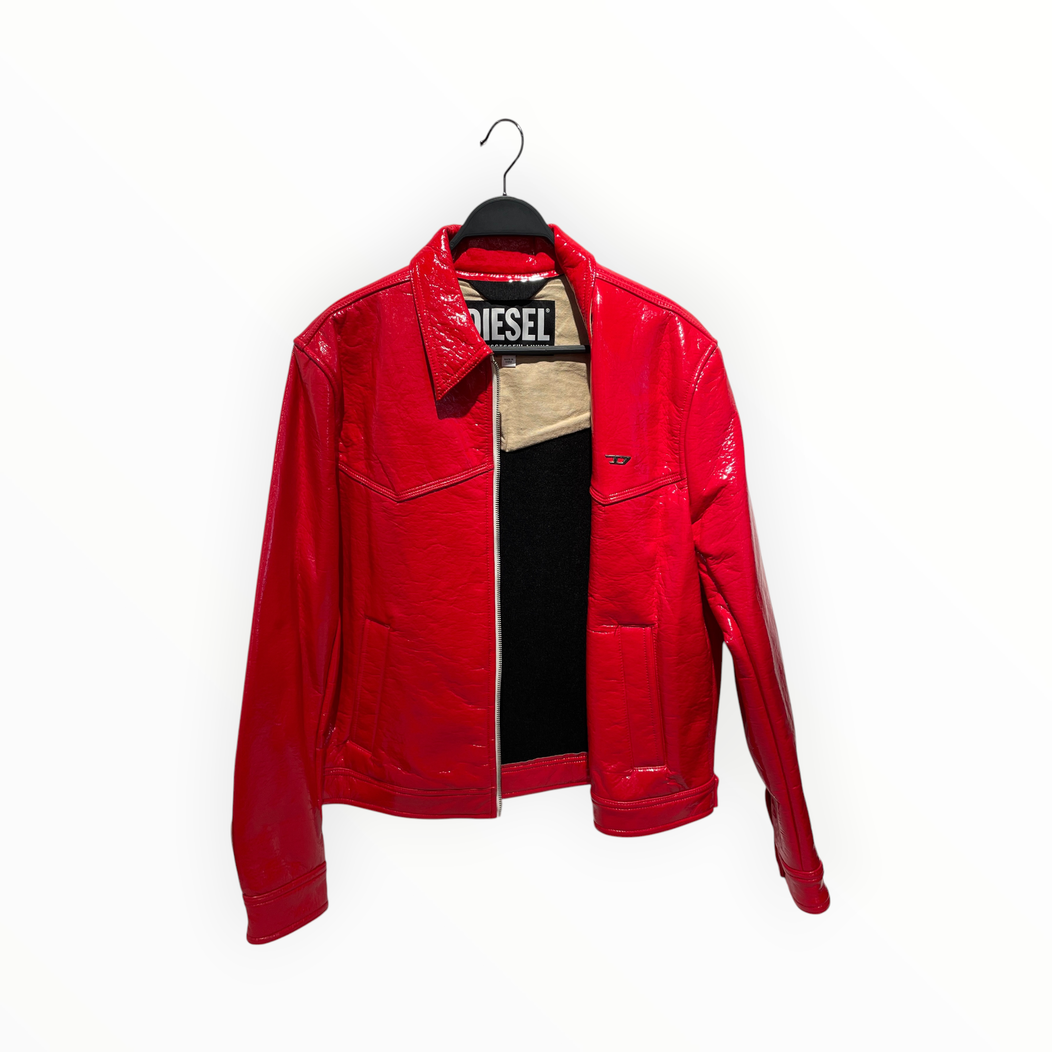 DIESEL/Leather Jkt/L/Rayon/RED/J-Lou Vinyl view 3