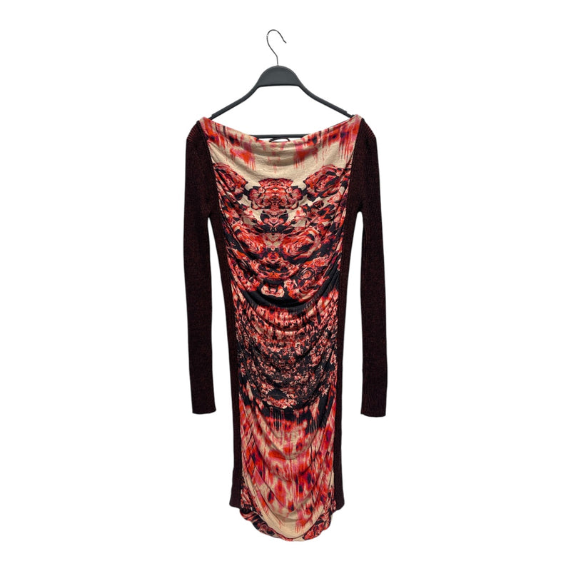 Jean Paul GAULTIER SOLEIL/LS Dress/S/Cotton/RED/FLORAL