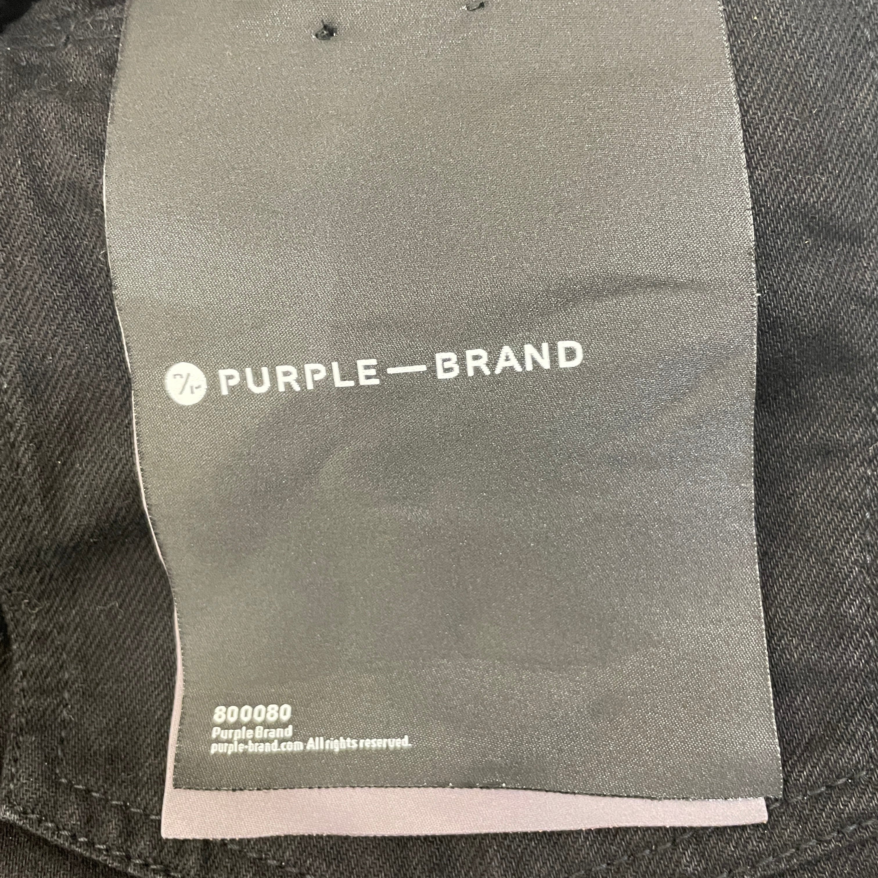 PURPLE BRAND/Pants/34/Cotton/BLK/full side zip-up view 7