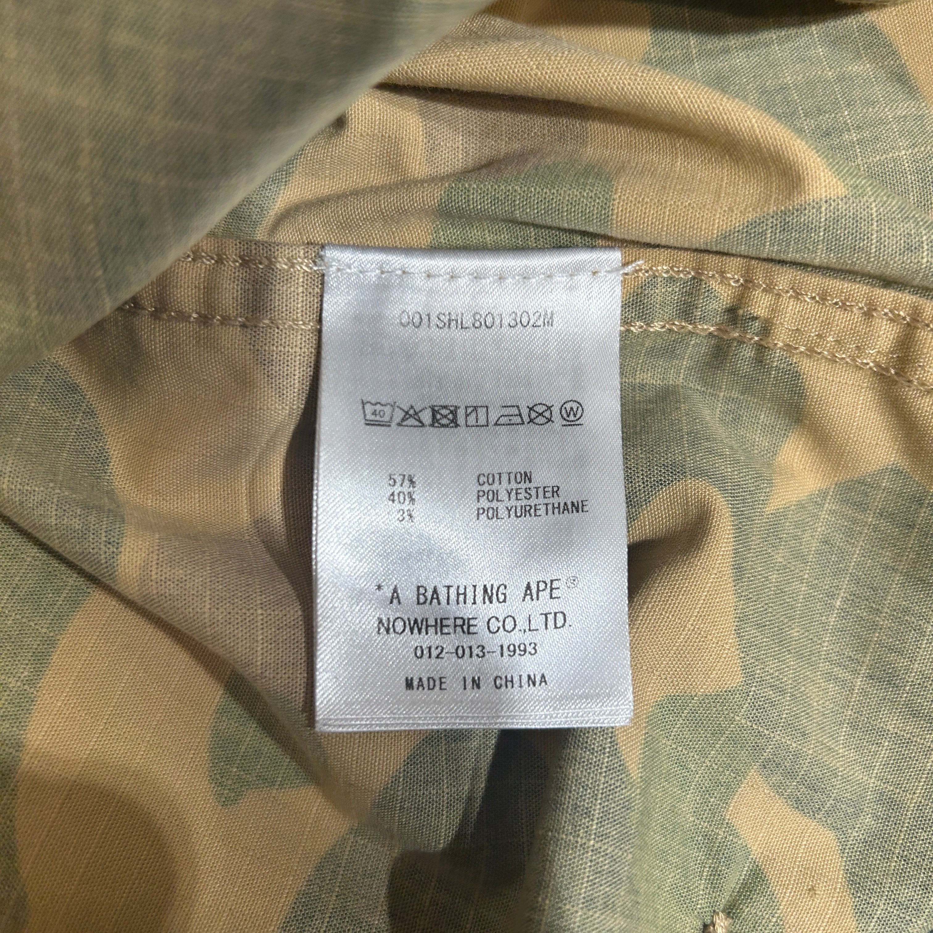 A BATHING APE/LS Shirt/L/Cotton/BEG/Camouflage/ ops proper uniform view 4
