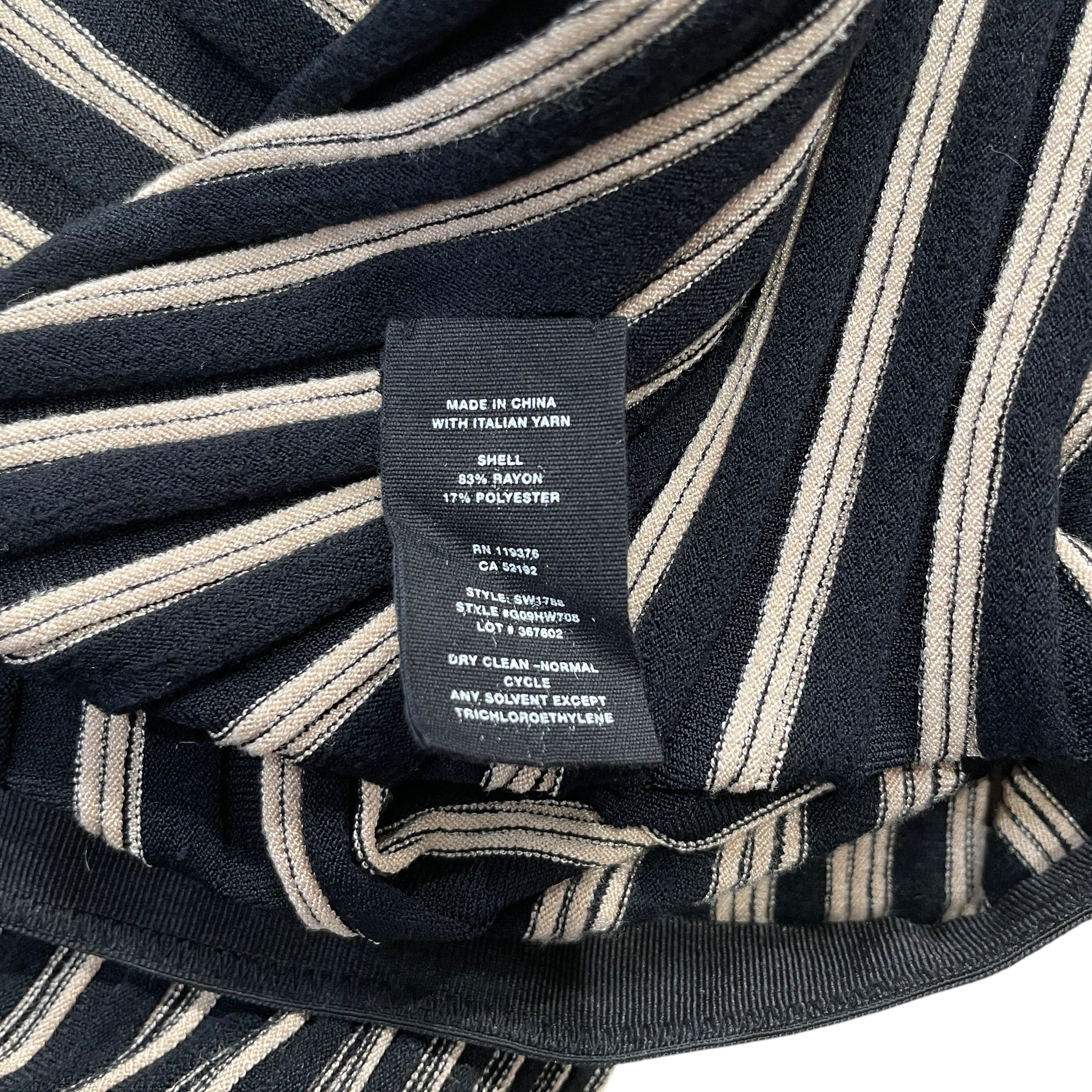 Helmut Lang/Long Skirt/M/Stripe/Polyester/BLK/Maxi Length/BEIGE STRIPE WRAP SKIRT view 4