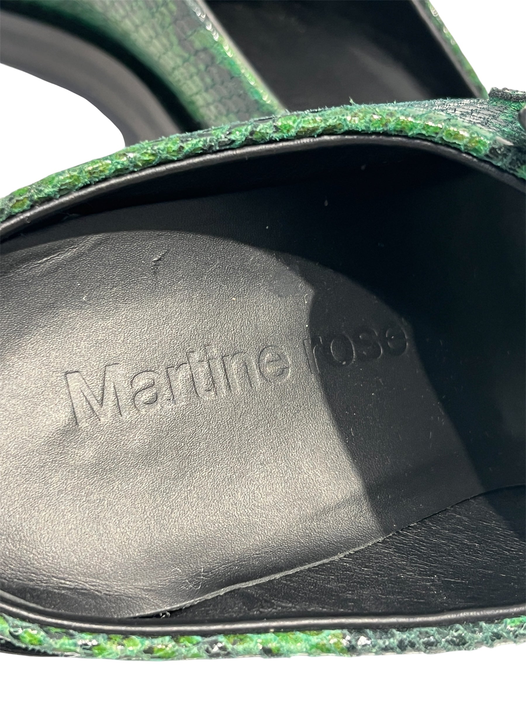 MARTINE ROSE/Low-Sneakers/EU 36/Animal Pattern/Leather/GRN/TOELESSSNAKELOAFERS view 3