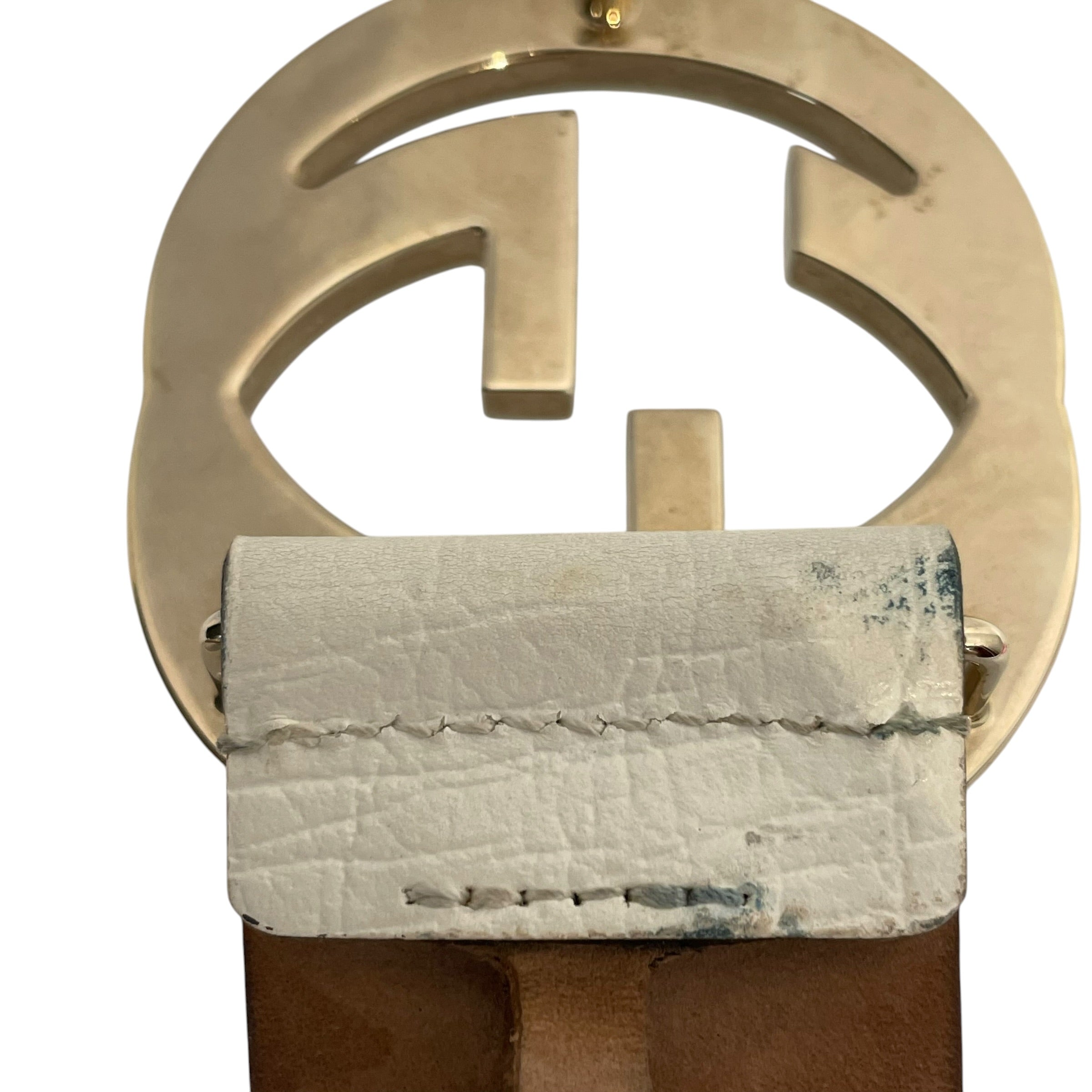 GUCCI/Belt/Monogram/Leather/WHT/L's/ view 5