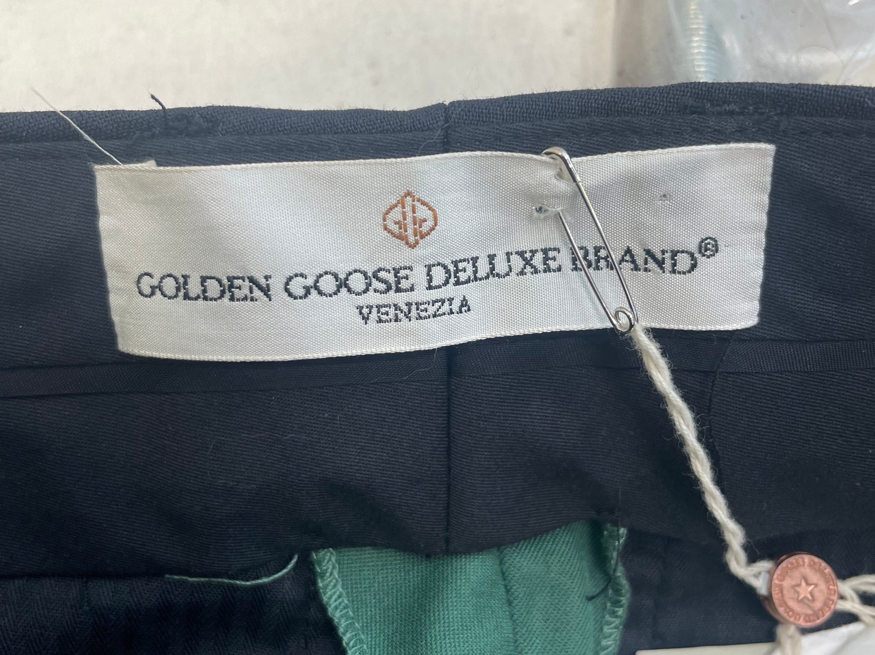 GOLDEN GOOSE/Straight Pants/XS/GRN/BLACK WAISTBAND view 3