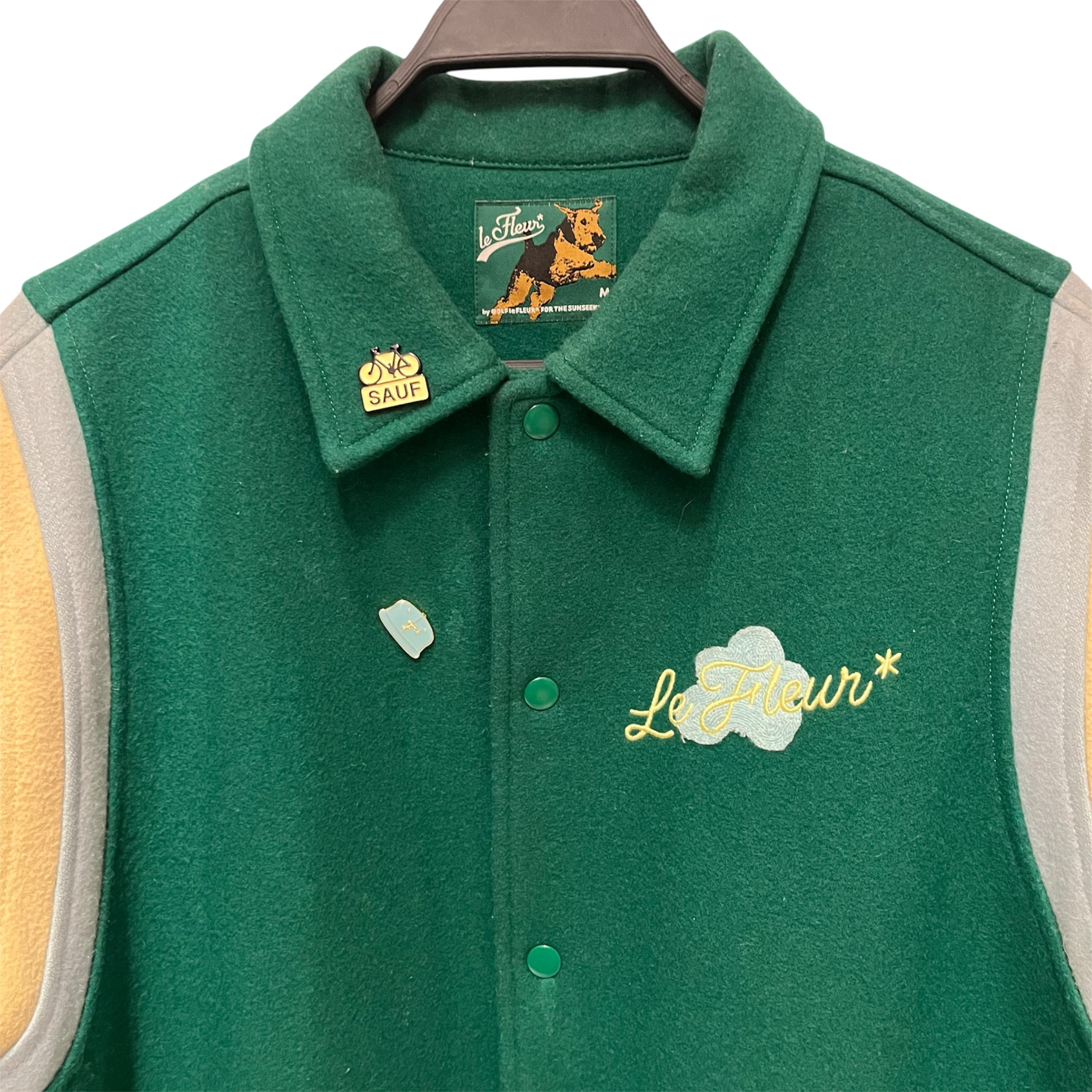 GOLF WANG/Jacket/M/Wool/GRN/le fleur varsity view 3
