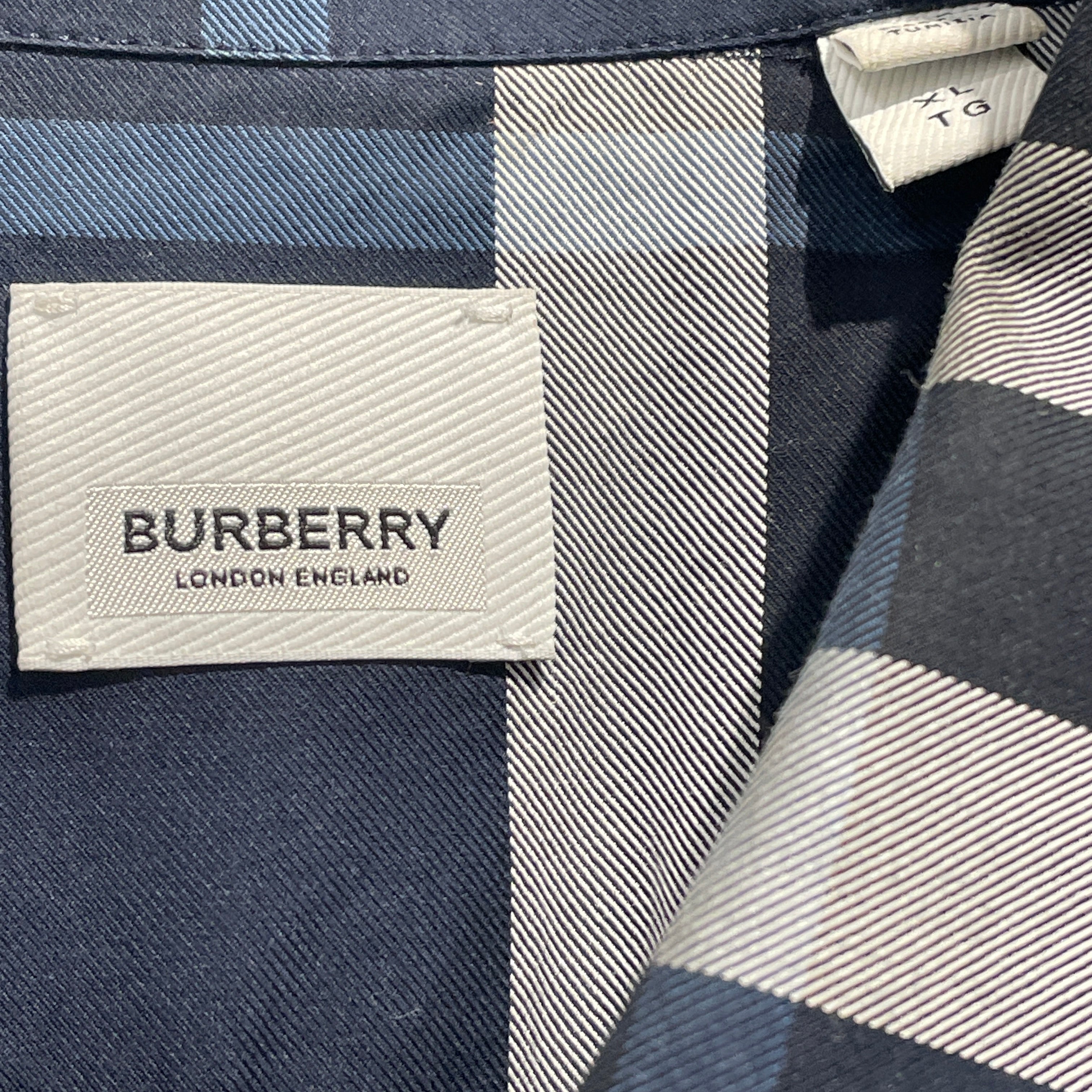 BURBERRY/SS Shirt/XL/Cotton/NVY/Plaid/8059466 - Willem Blue Check view 3