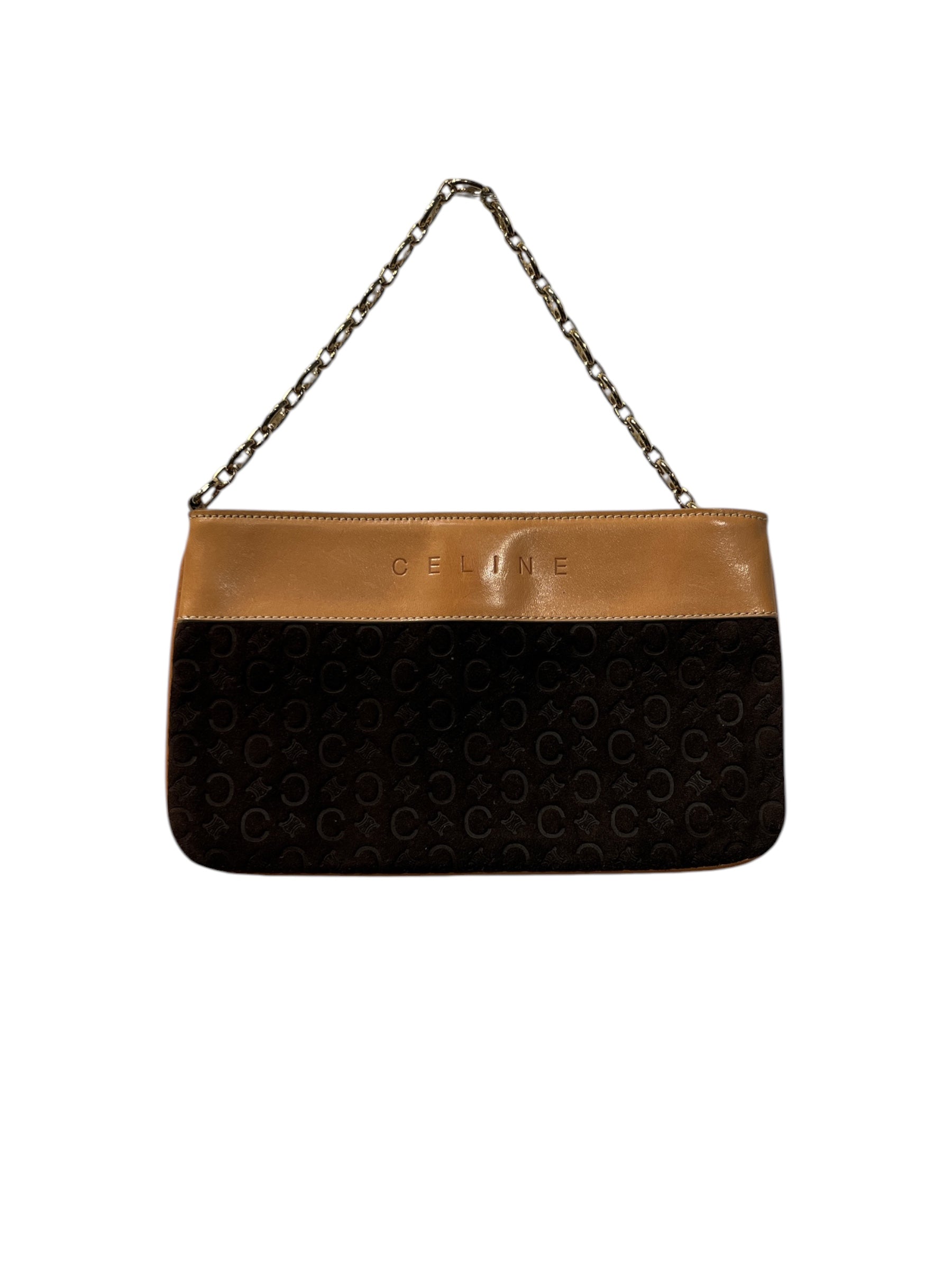 CELINE/Clutch Bag/Monogram/Suede/BRW/MACADAM SUEDE CLUTCH view 1