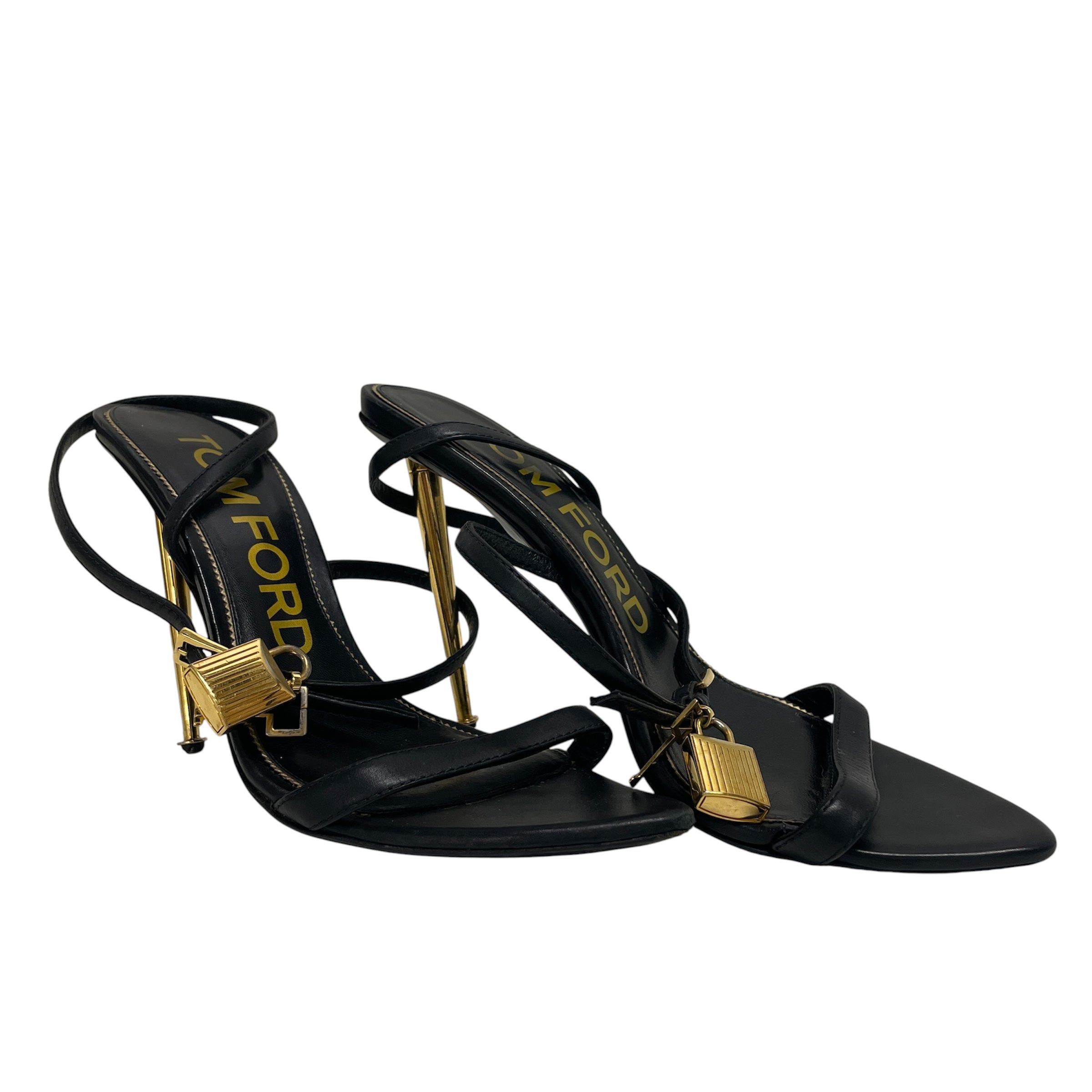 TOM FORD/Heels/US 8.5/Leather/BLK/Open-Toe/KEY LOCK HEELS view 1