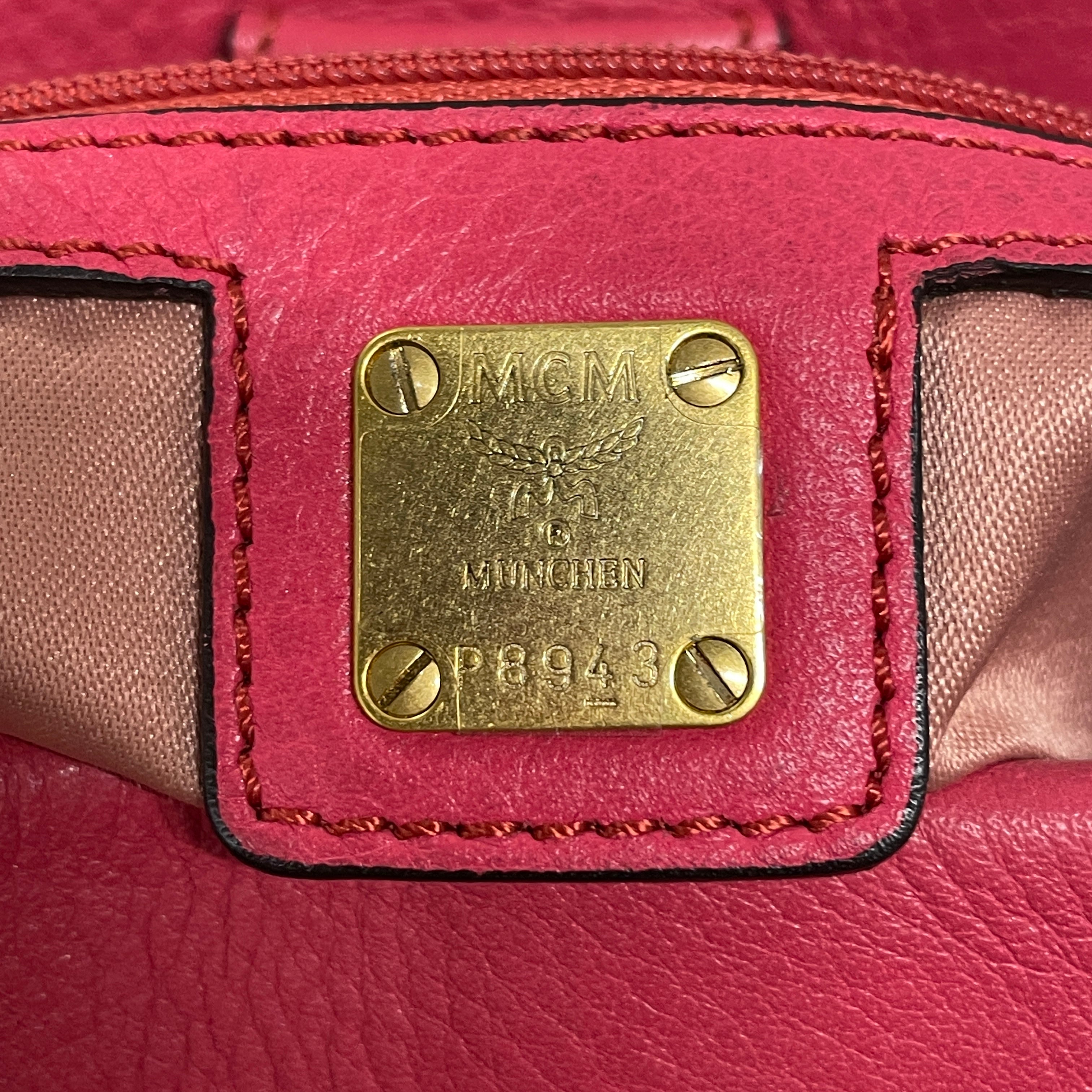 MCM/Hand Bag/Leather/PNK/tan contrast straps view 4