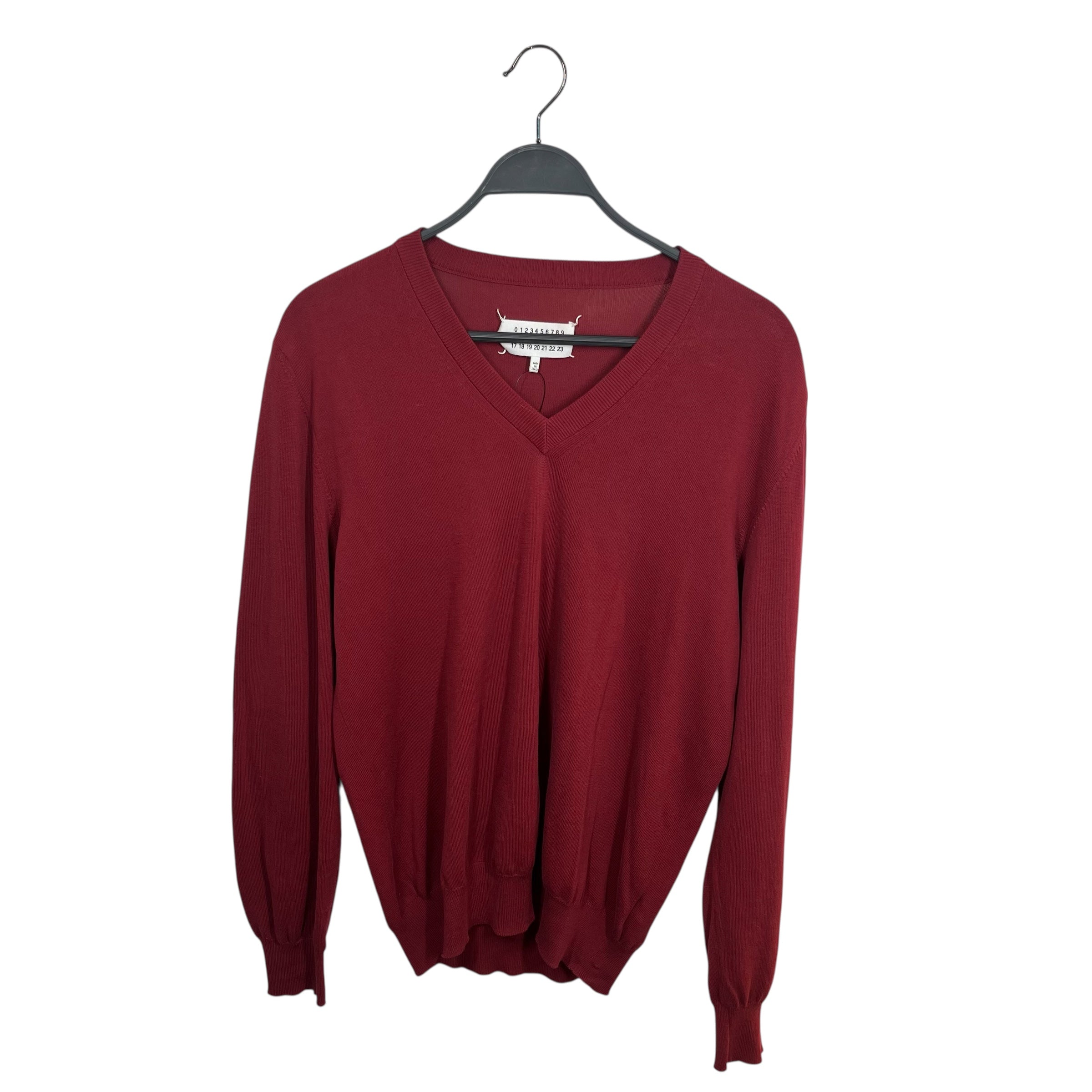Maison Margiela/Sweater/XL/Cotton/BRD/ELBOW PATCH V NECK SWEATER view 1