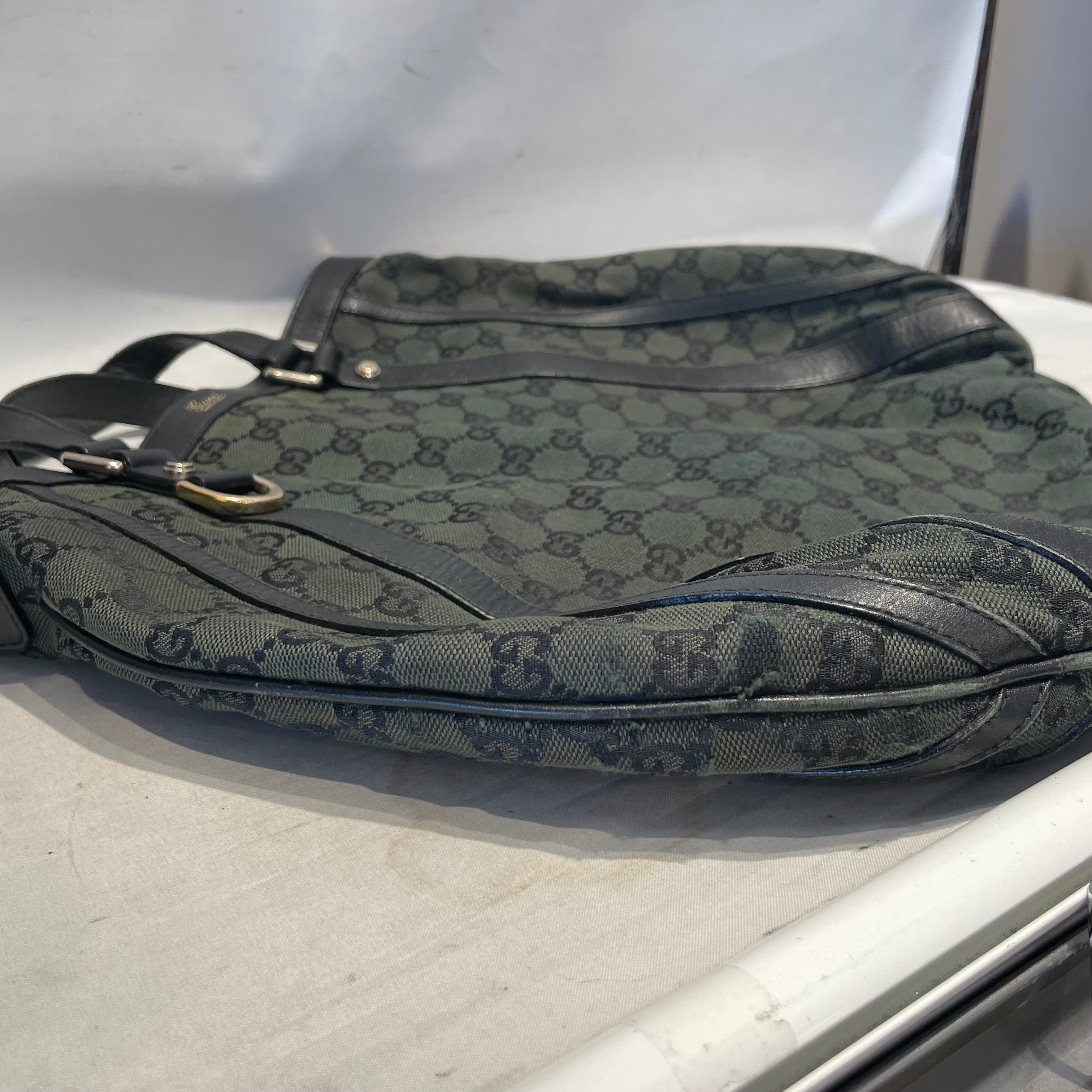 GUCCI/Tote Bag/Monogram/Cotton/GRN/Canvas Abrey Hobo view 12