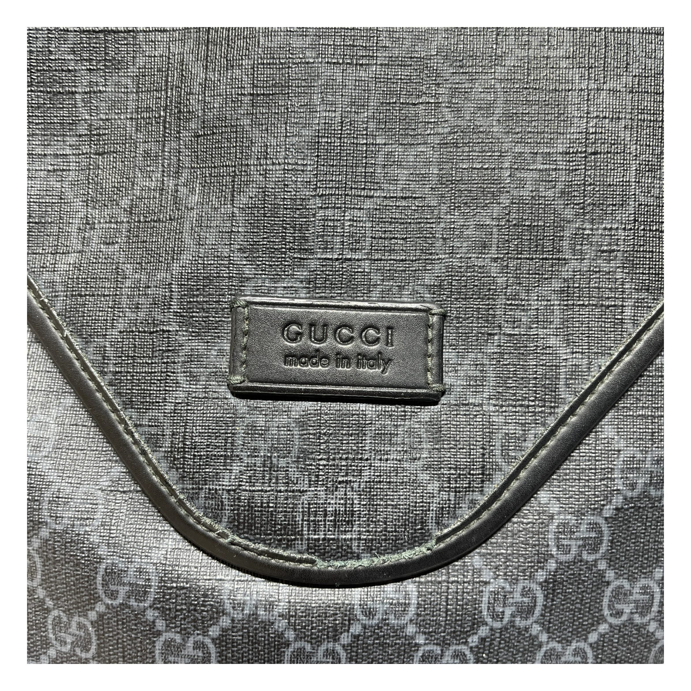 GUCCI/Cross Body Bag/Monogram/Leather/BLK/gg supreme cross body view 3
