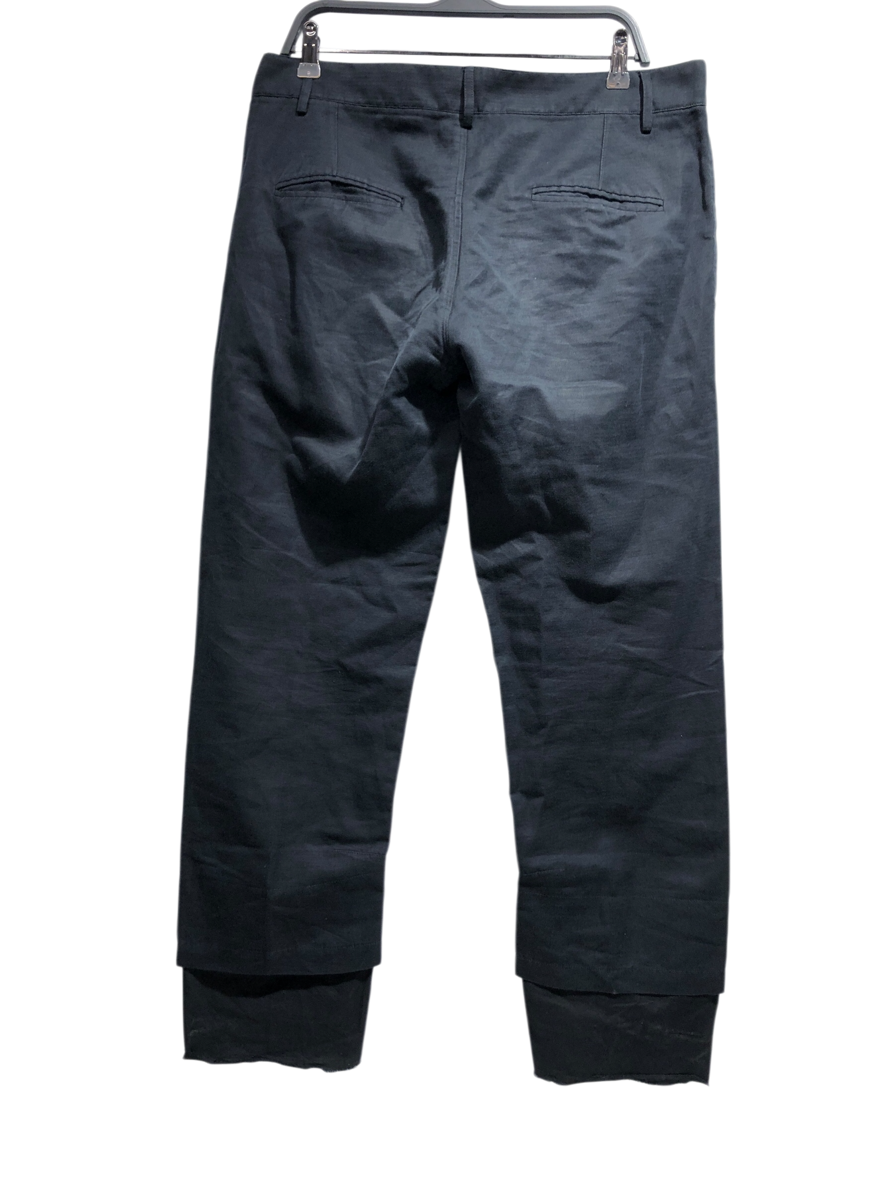 ANN DEMEULEMEESTER/Slacks/L/Cotton/BLK/Ankle/linen slack view 2