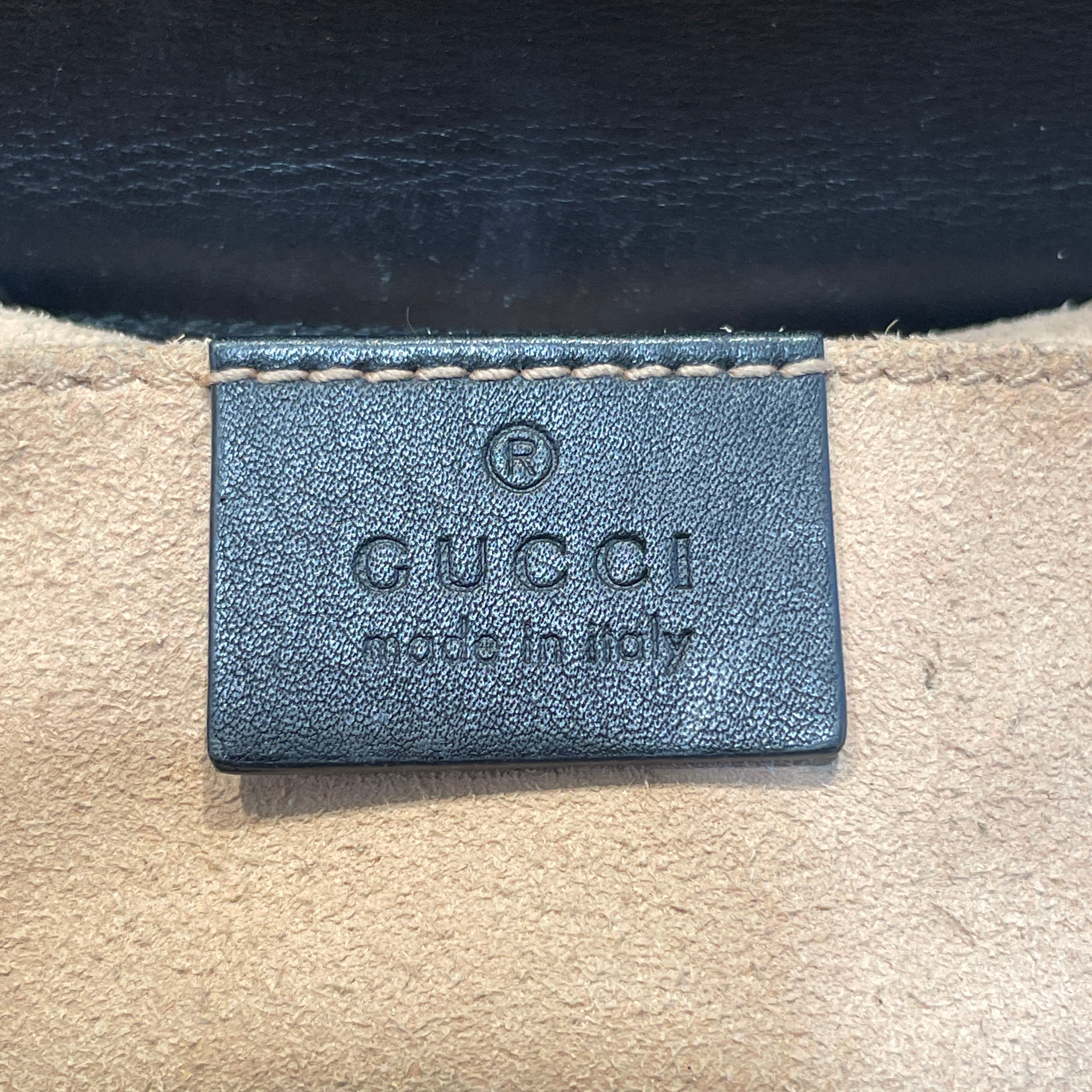 GUCCI/Cross Body Bag/Monogram/Leather/GLD/Bee GG Padlock view 6