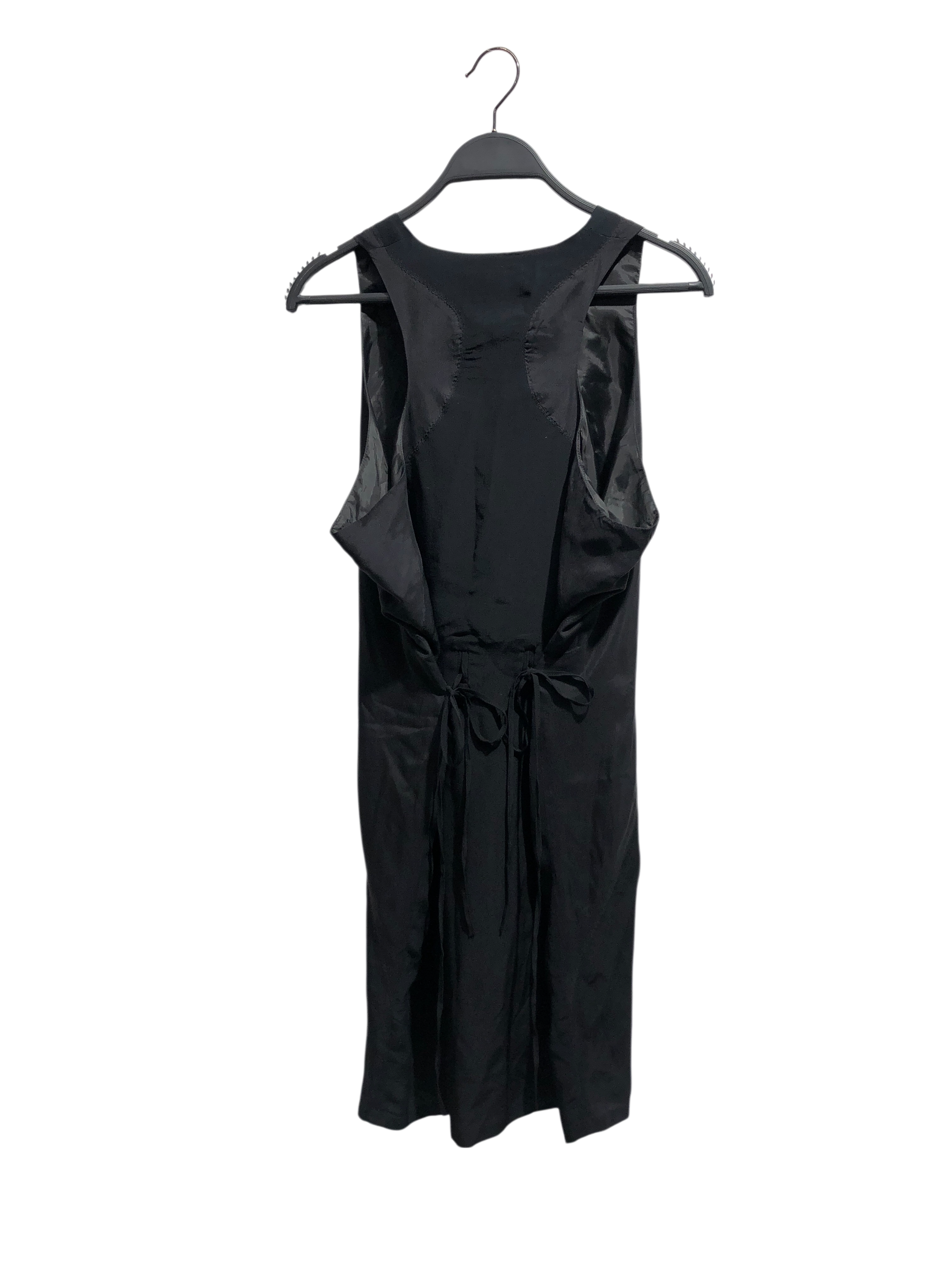 Acne Studios/SL Dress/34/Silk/BLK/Midi Length/ties in back view 2