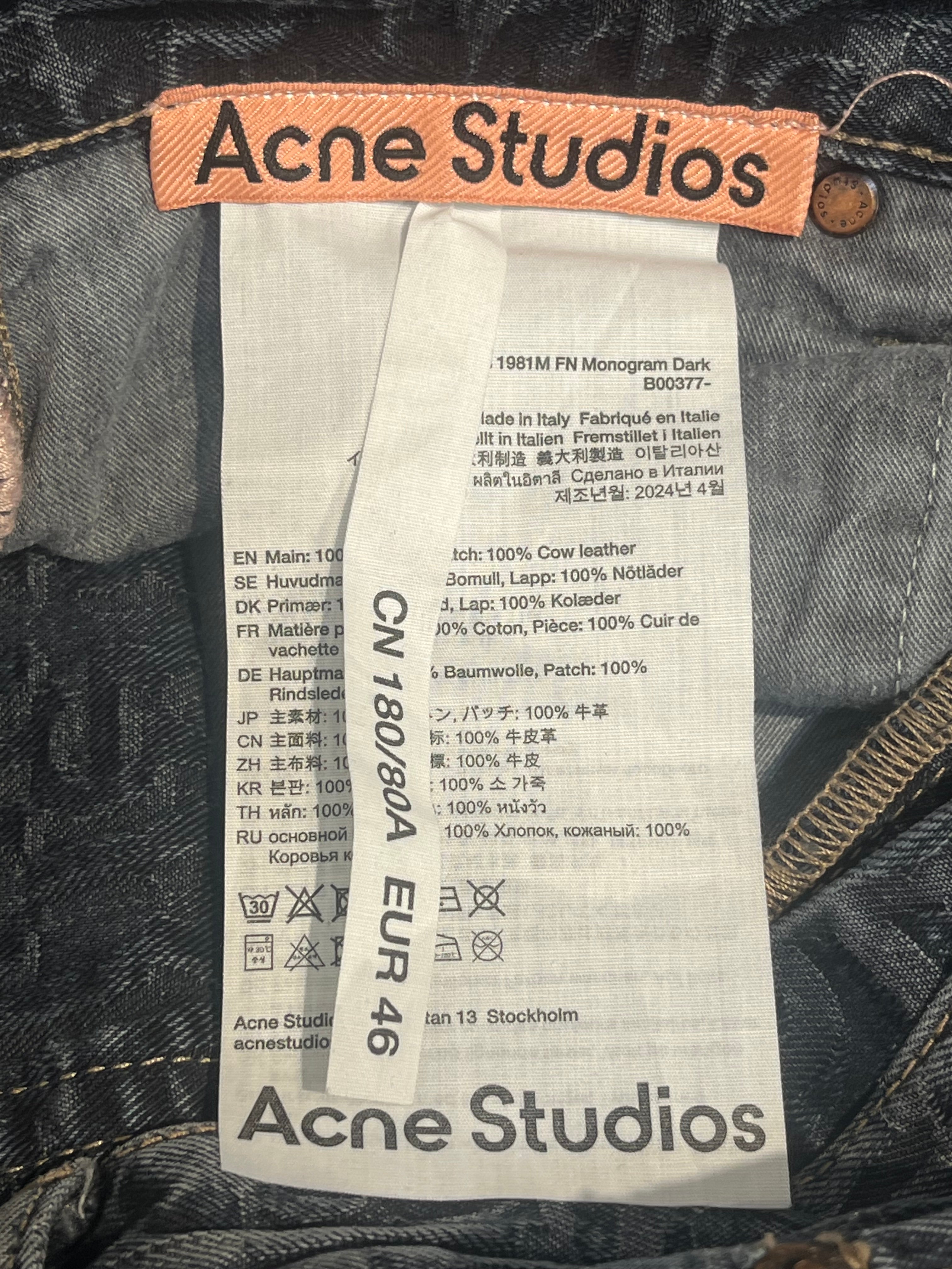 Acne Studios/Pants/32/Cotton/BLU/Button Fly/MONOGRAM WIDE LEG 1981 view 3