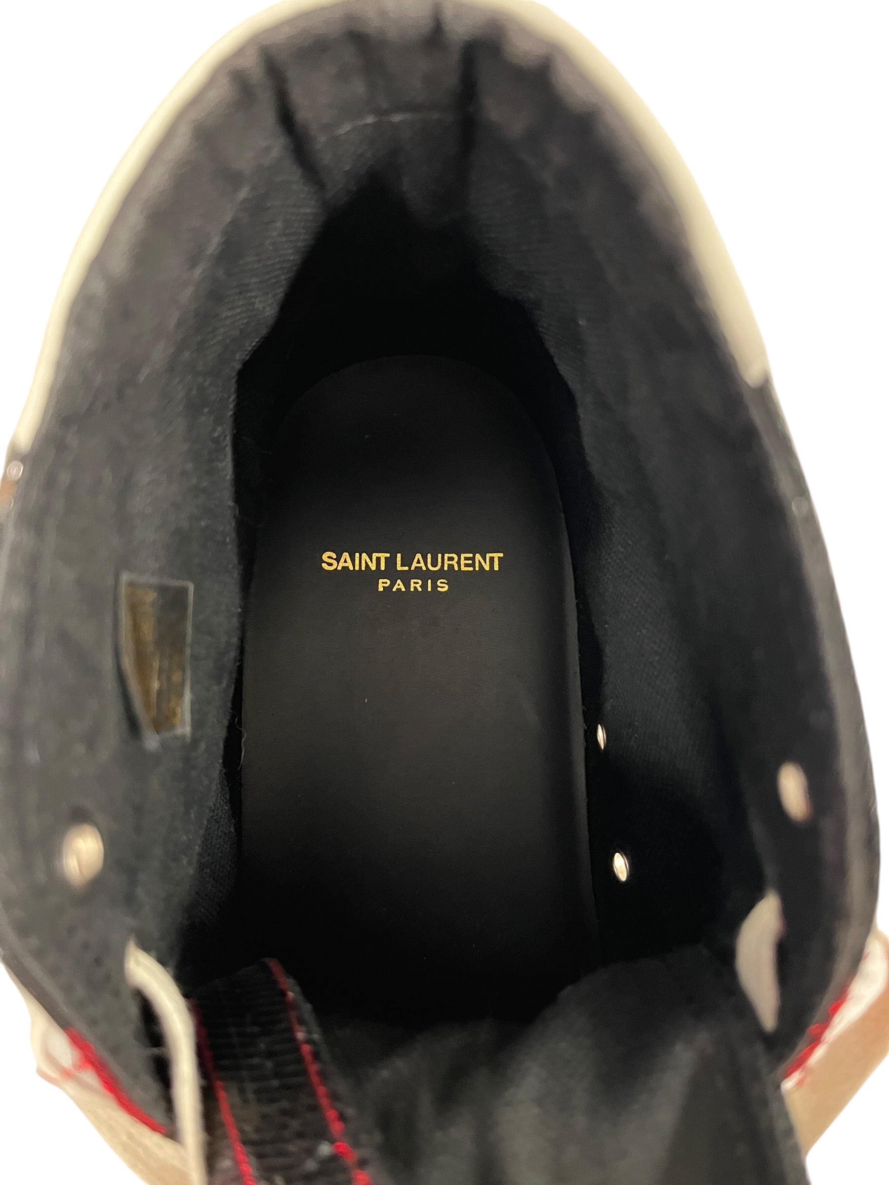 YVES SAINT LAURENT/Hi-Sneakers/US 11/Stripe/Acrylic/BLK/U-Tip/ view 3
