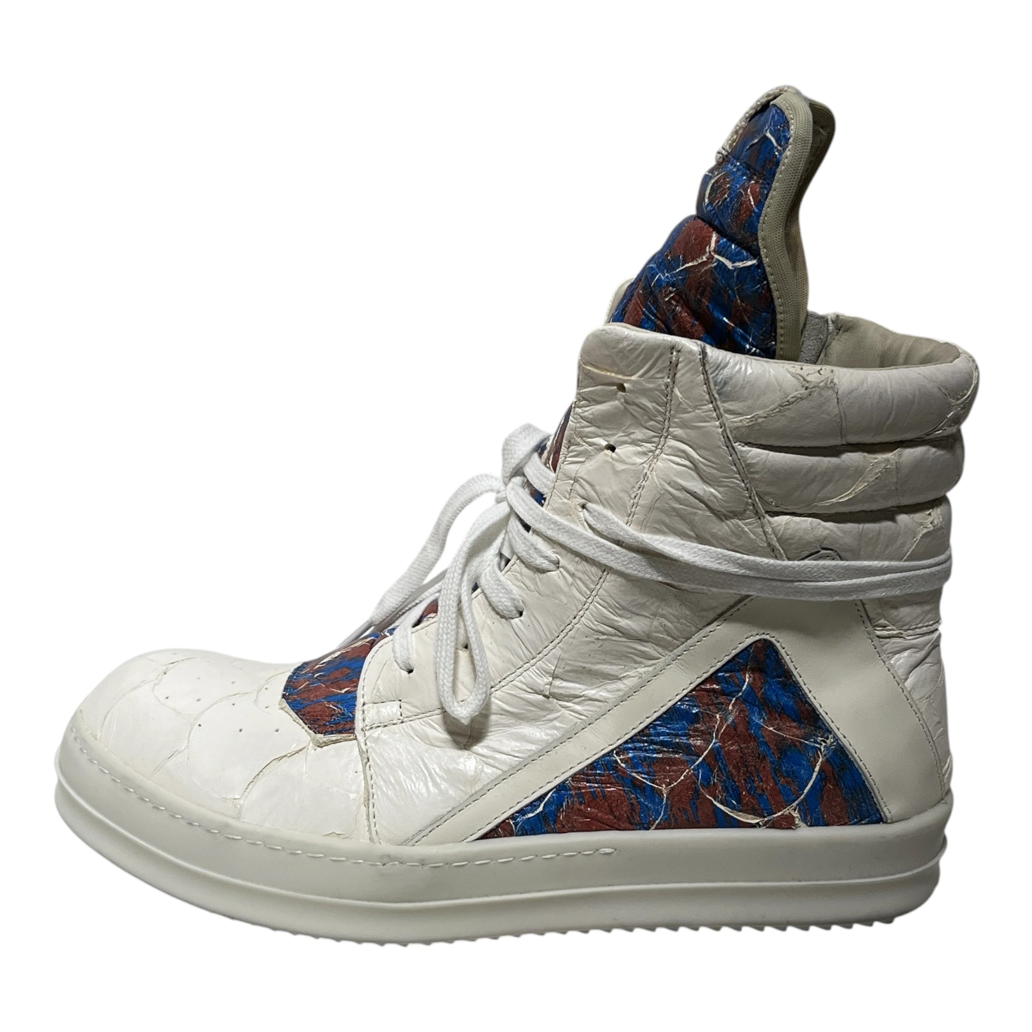 Rick Owens/Hi-Sneakers/US 8/Leather/WHT/Pirarucu Geobasket Rust view 4
