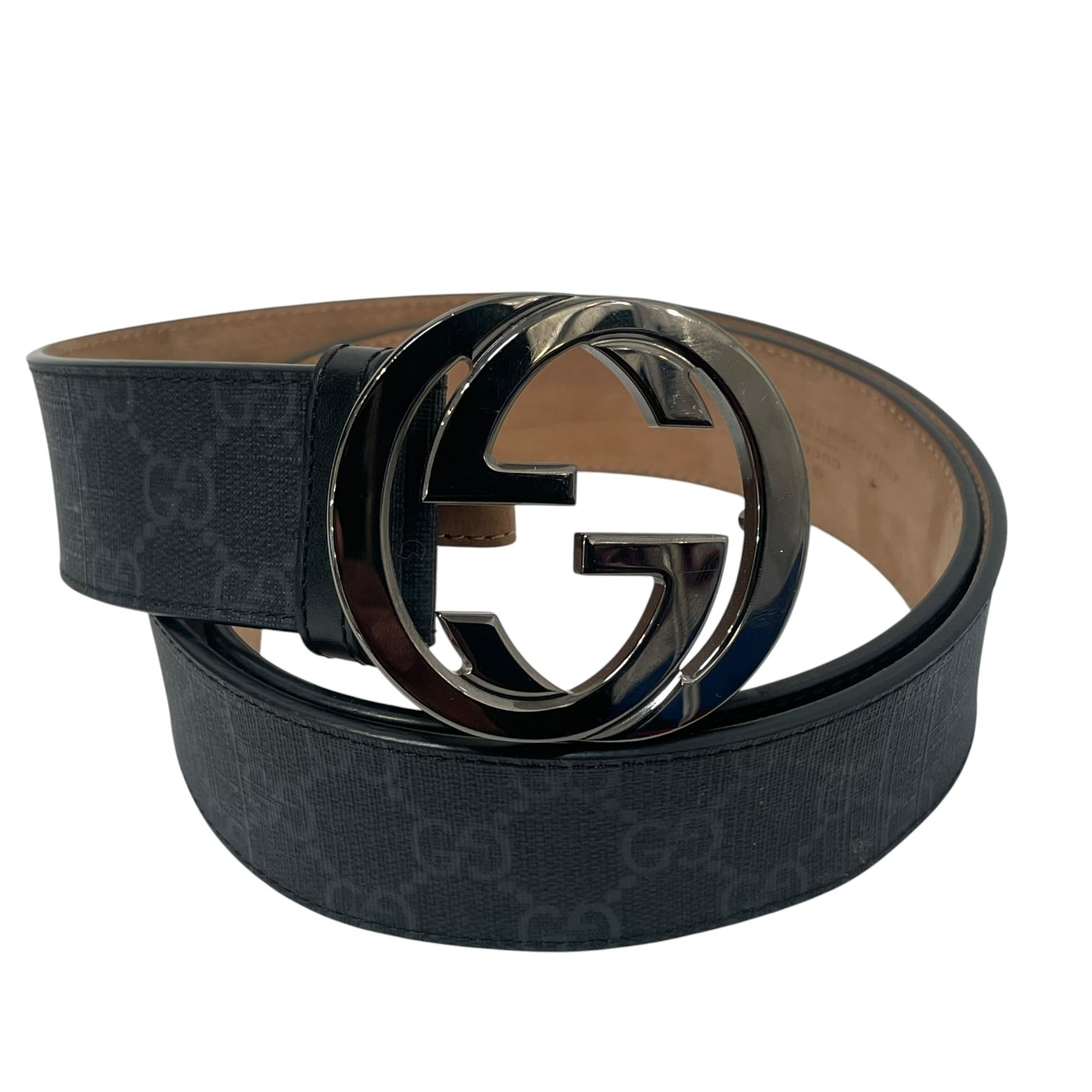 GUCCI/Belt/All Over Print/Leather/GRY/M's/411924