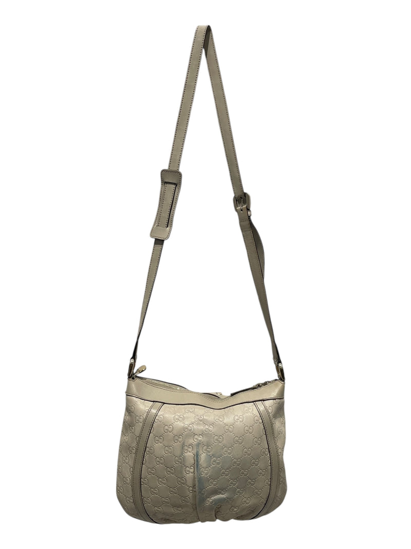 GUCCI/Cross Body Bag/Monogram/Leather/WHT/ABBEY D-RING