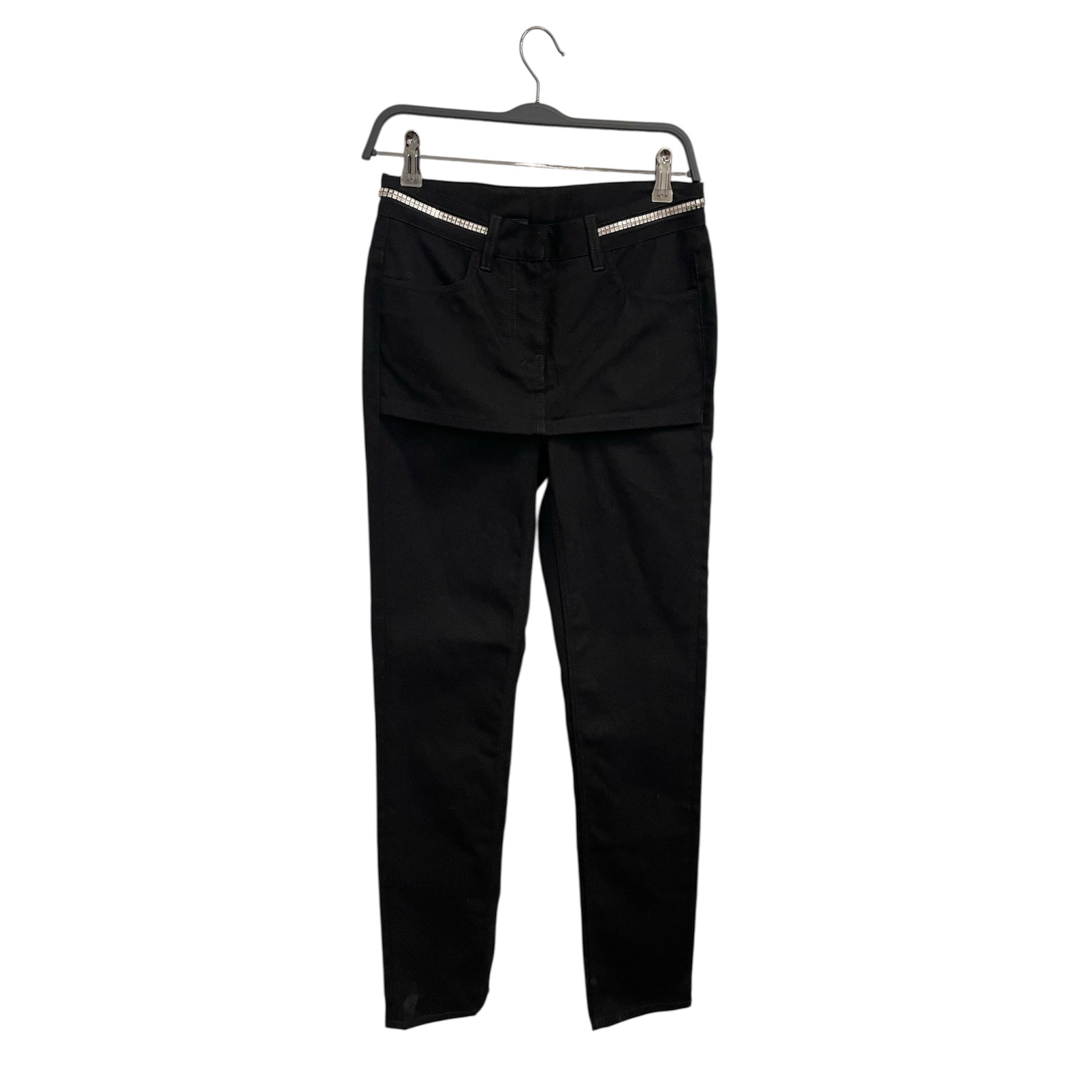 GIVENCHY/Straight Pants/26/Denim/BLK/faux zipper waist. view 3