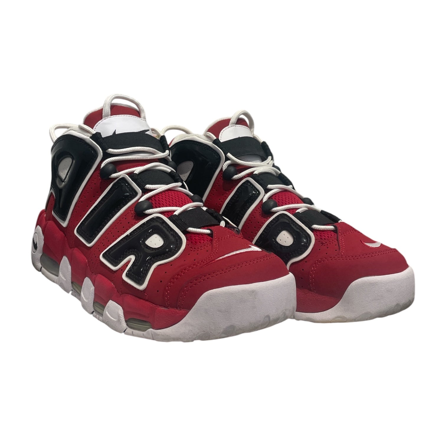 NIKE/AIR MORE UPTEMPO 96/Hi-Sneakers/US 9.5/Leather/RED/921948-600 view 1