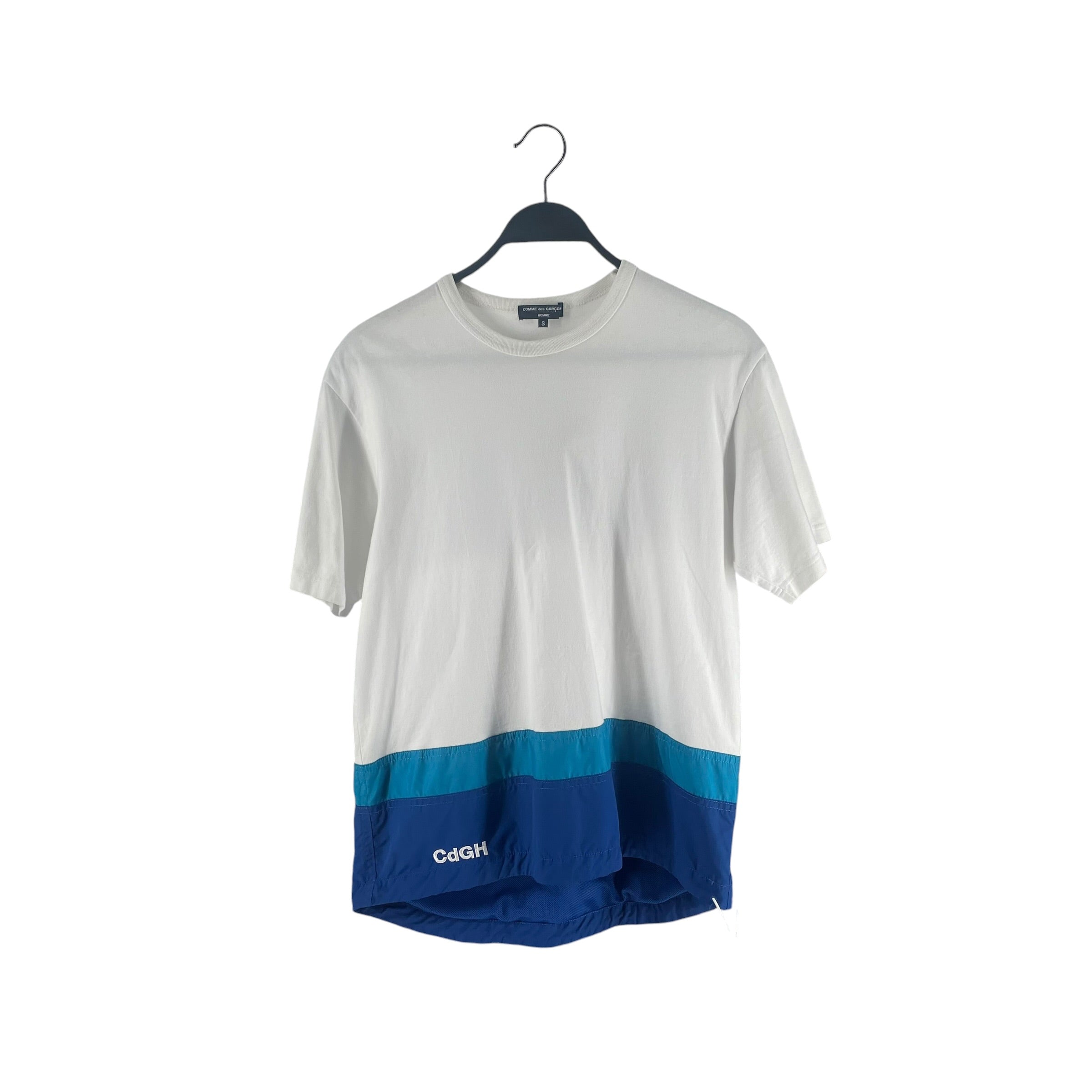 COMME des GARCONS HOMME/T-Shirt/S/Cotton/WHT/WHITE BLUE ADJUSTABLE TSHIRT view 1
