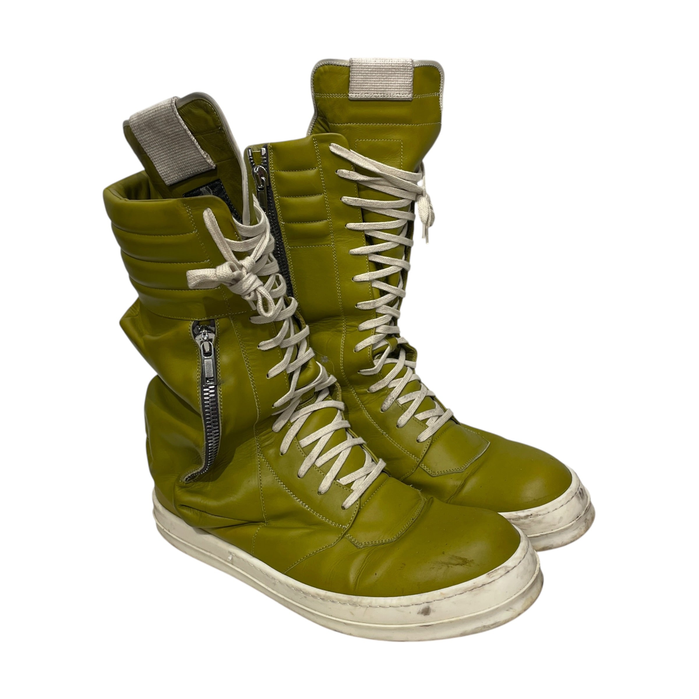 Rick Owens/Hi-Sneakers/EU 48/Leather/GRN/CARGO view 1