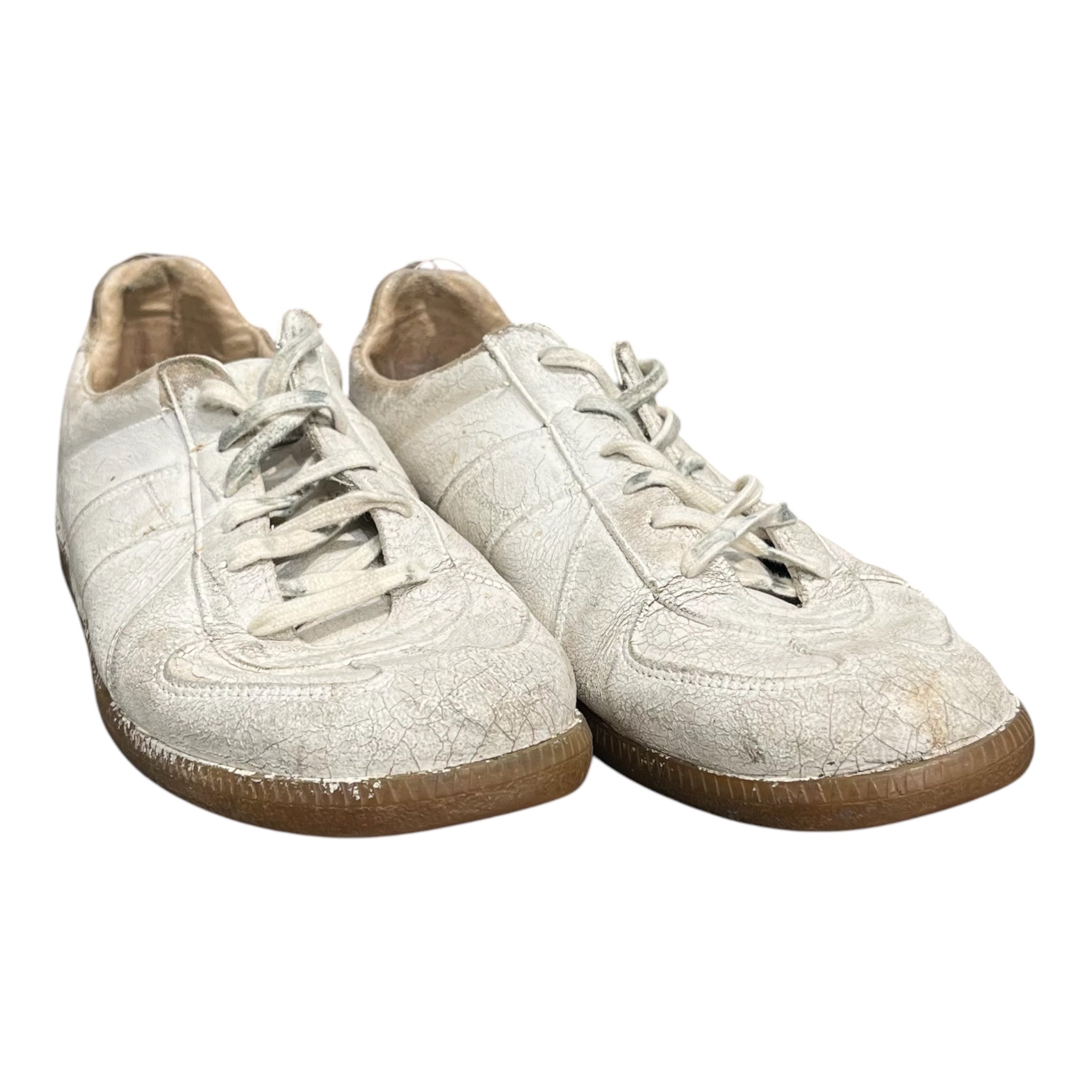 Maison Margiela/Low-Sneakers/EU 42/Leather/WHT/REPLICA DISTRESS PAINT FINISH