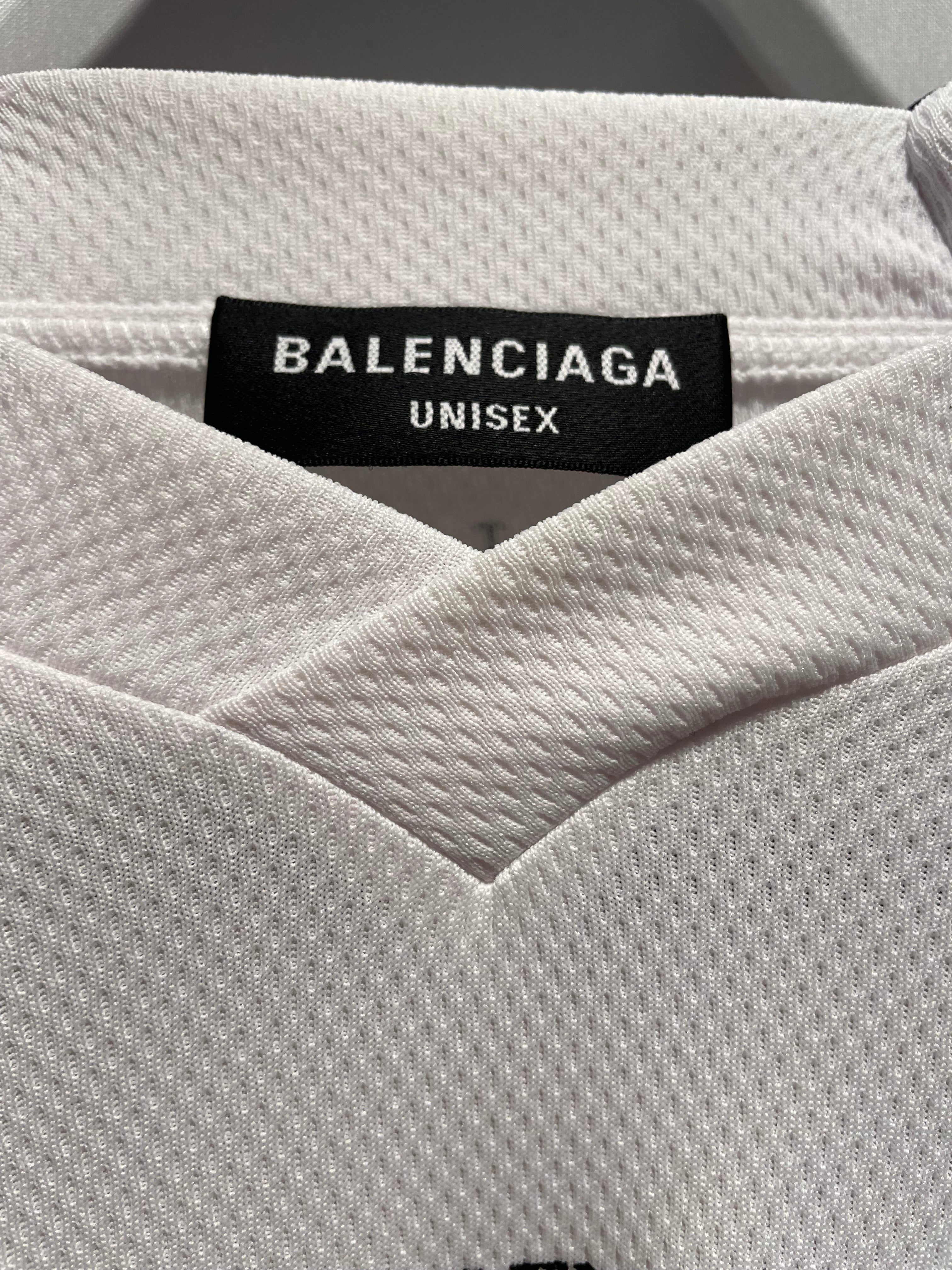 BALENCIAGA/LS T-Shirt/S/Polyester/WHT/All Over Print/hockey jersey view 3