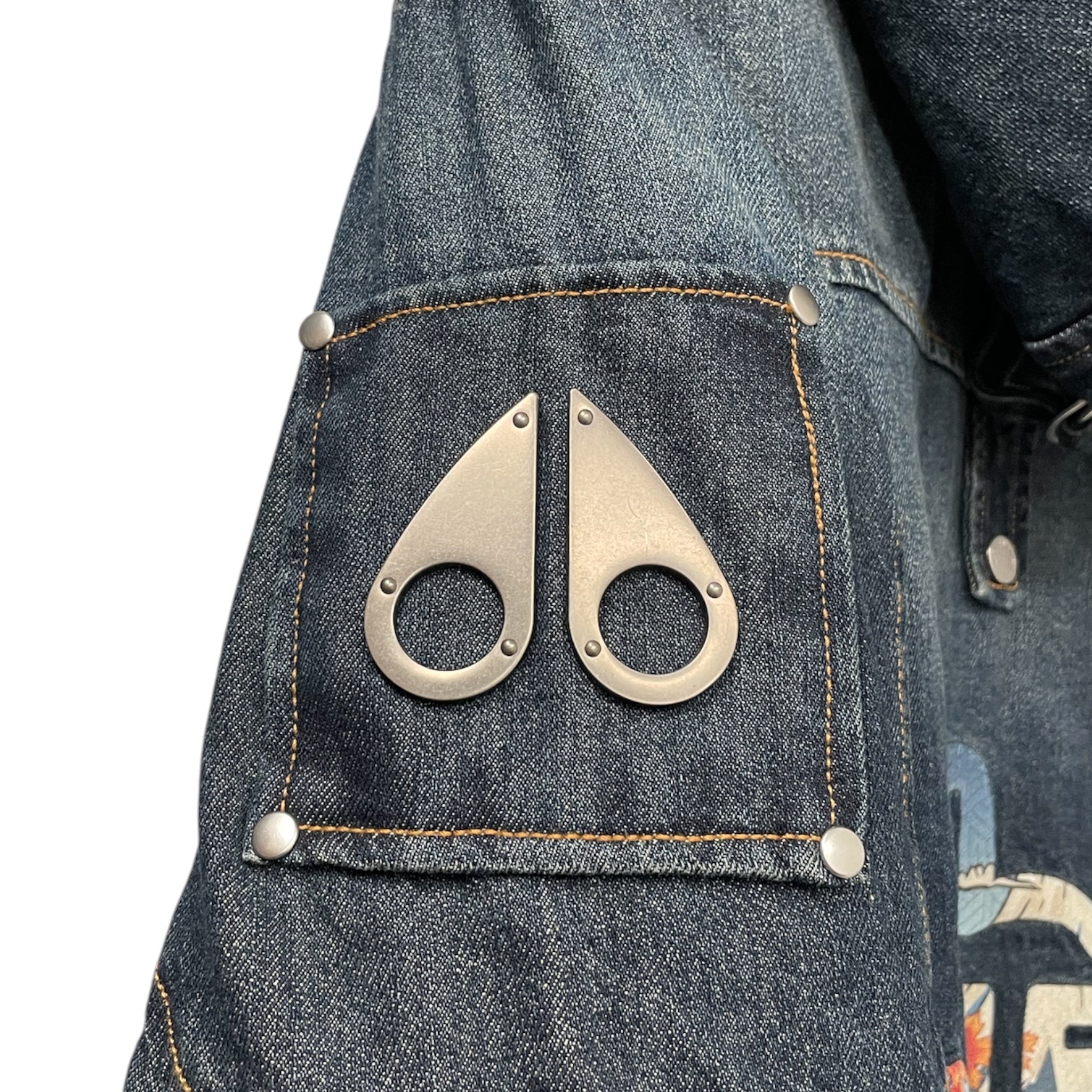 MOOSE KNUCKLES/EVISU/Puffer Jkt/XL/Cotton/NVY/LOGO EMBROIDERY BACK view 5