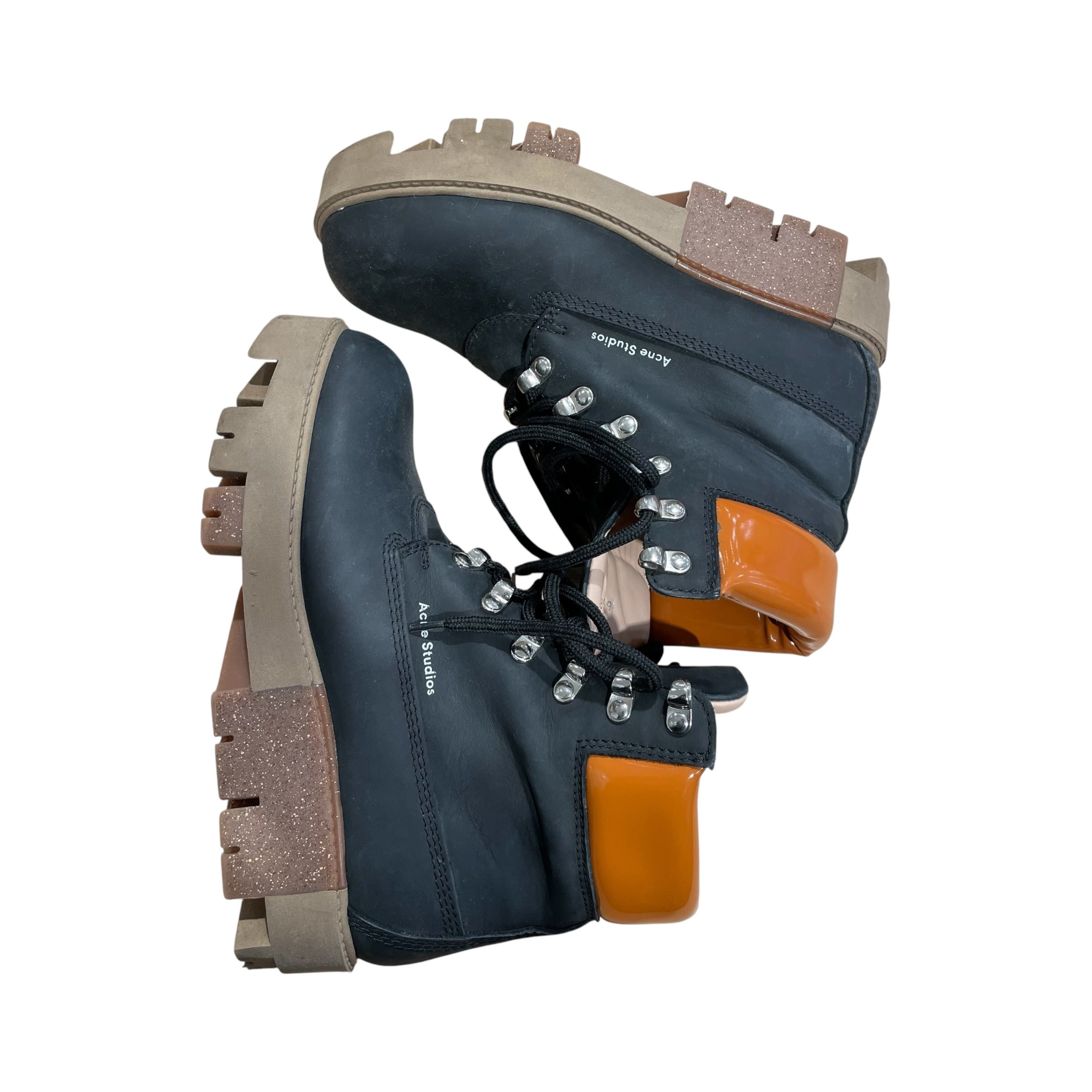Acne Studios/Boots/EU 38/Leather/BLK/TELDE STYLE BLK/BGE BOOTS view 6