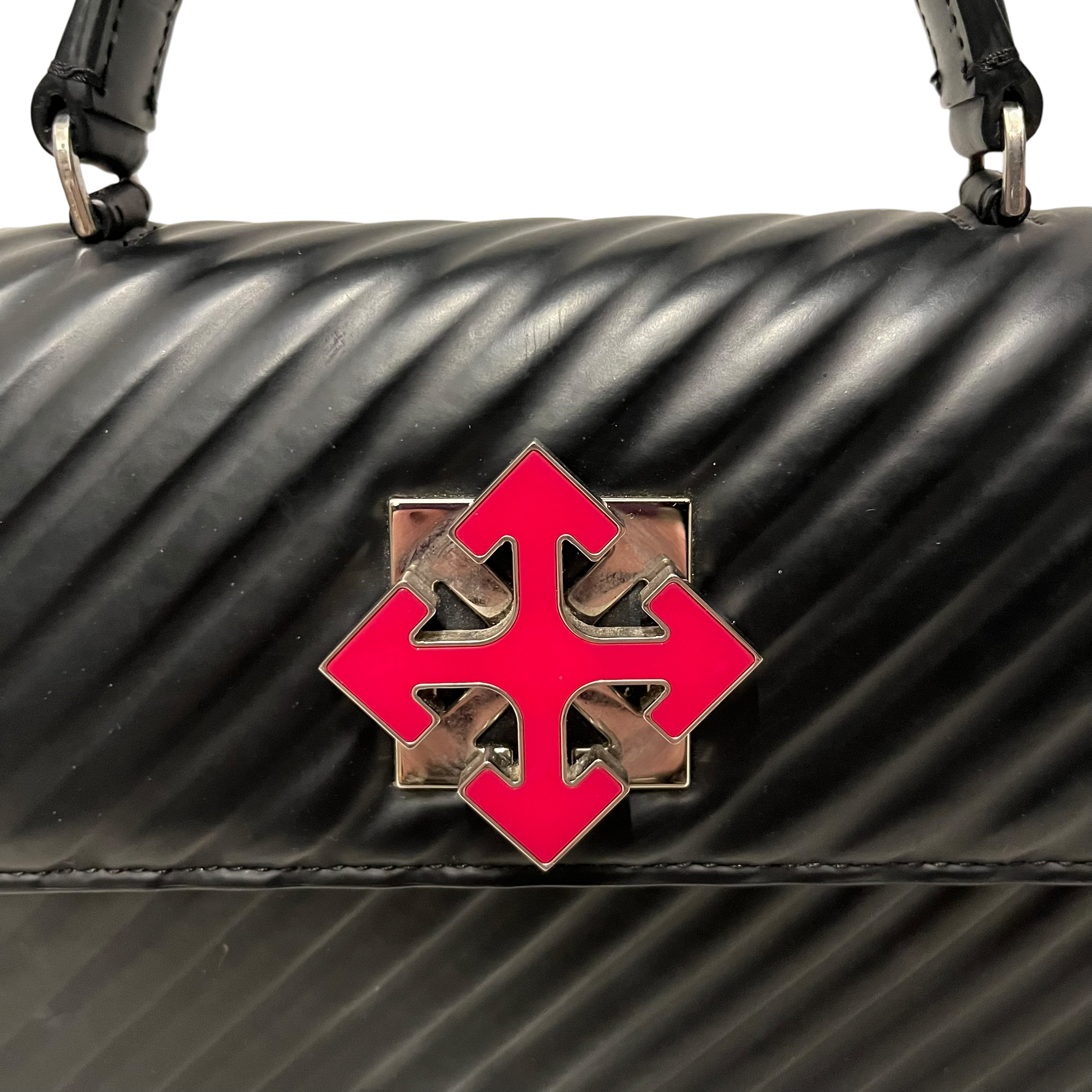 OFF-WHITE/Hand Bag/Leather/BLK/quilted jitney view 5