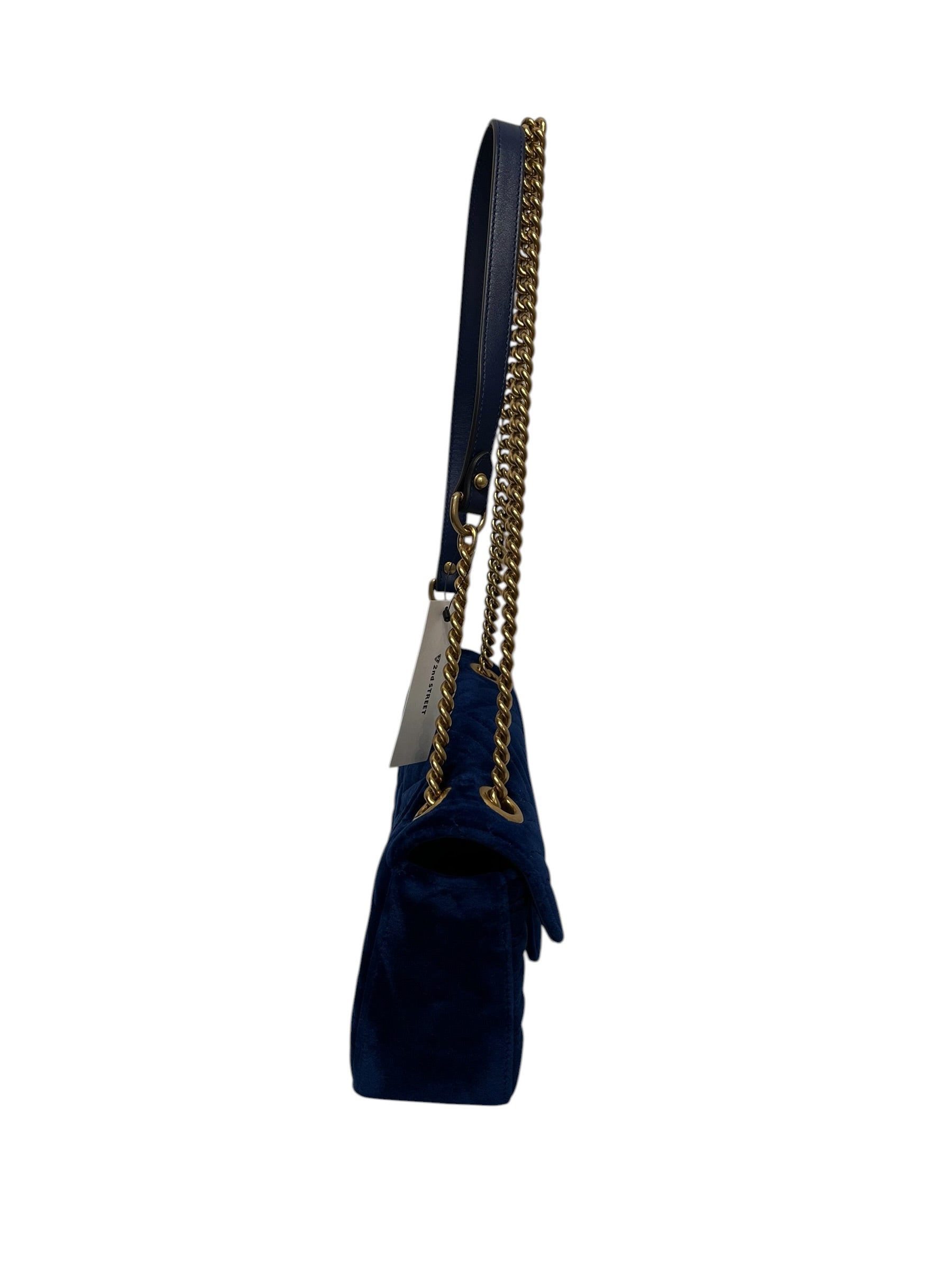 GUCCI/Bag/BLU/Marmont Velvet heart view 4