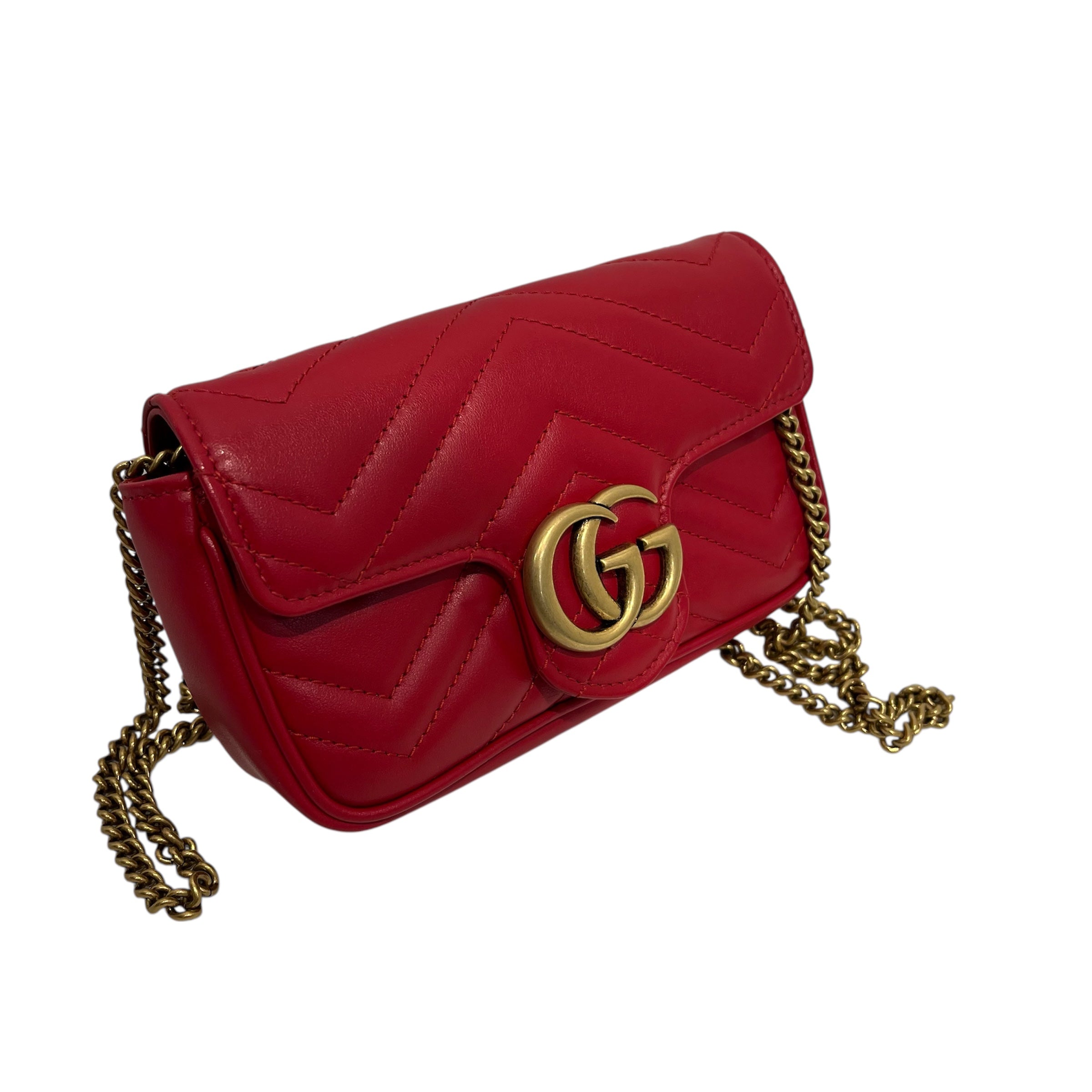 GUCCI/Cross Body Bag/RED/Marmont Super Mini Heart view 5