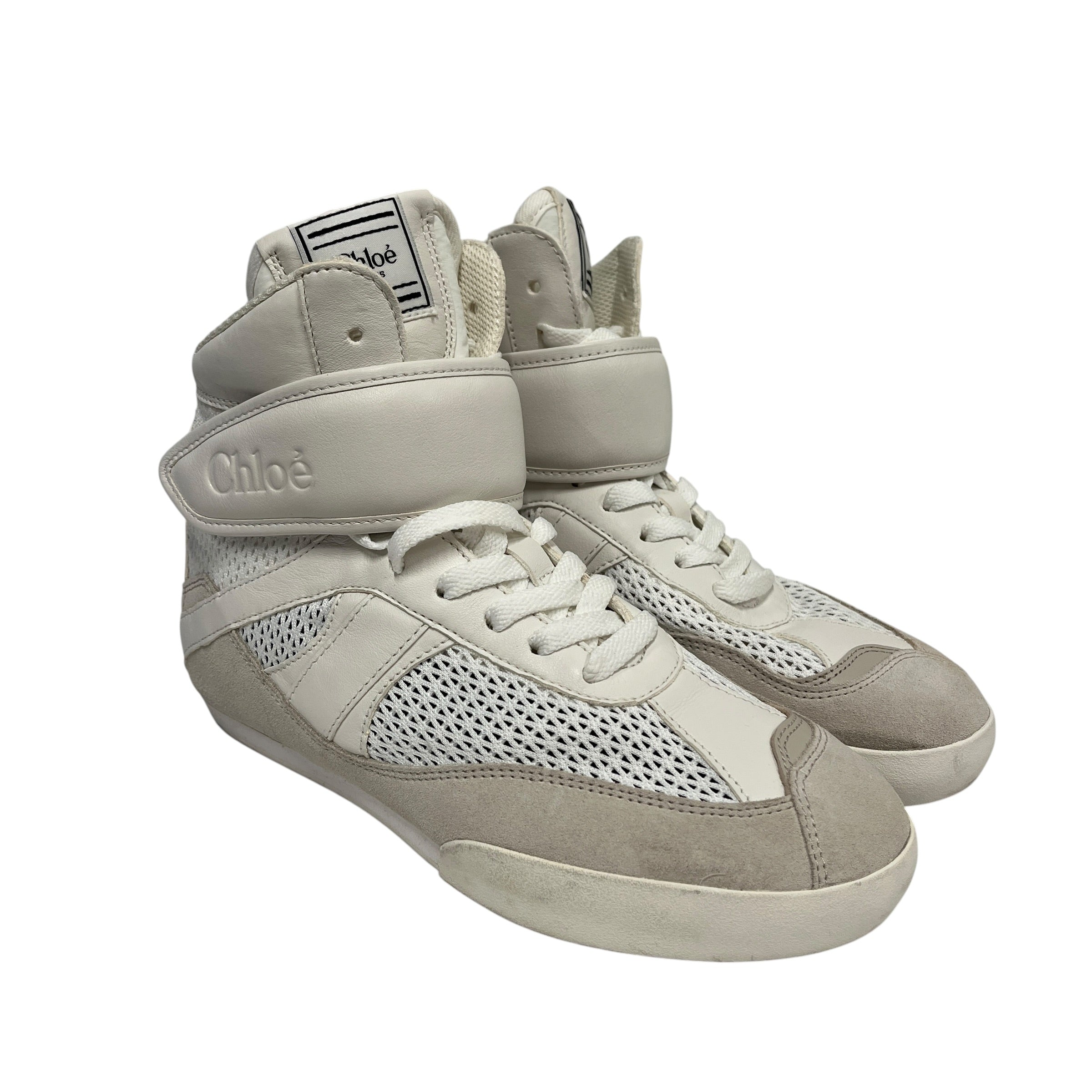 Chloe/Hi-Sneakers/EU 37/Suede/WHT/Kick Mesh High Top Sneaker view 1