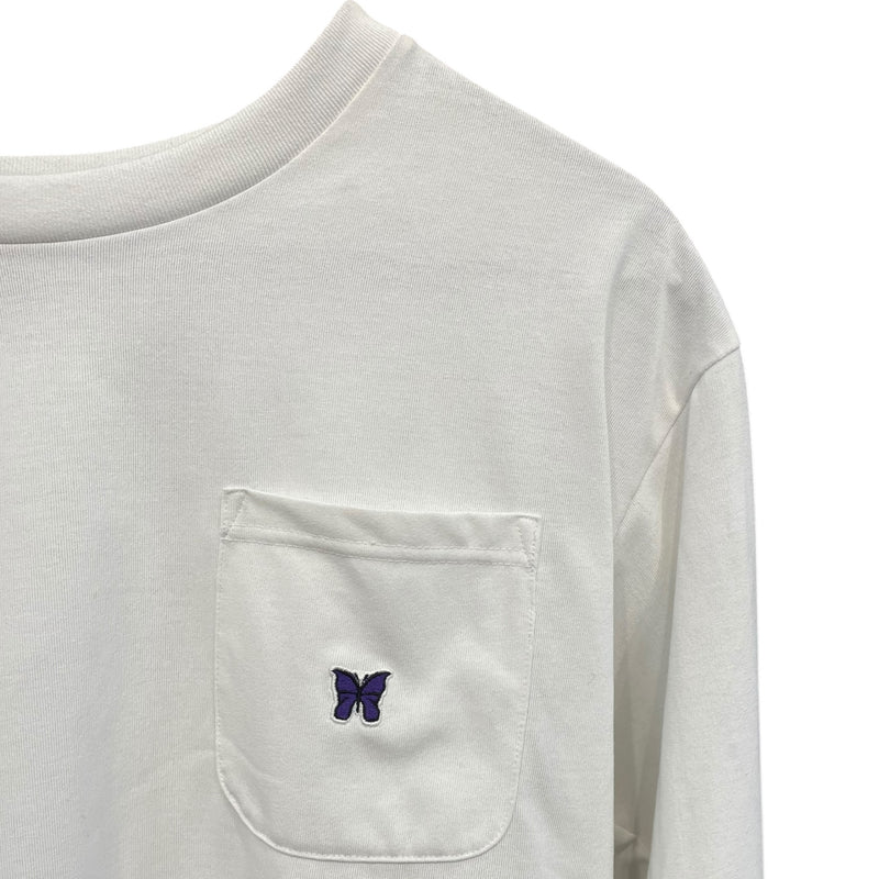 Needles/LS T-Shirt/M/White/Polyester/MR317