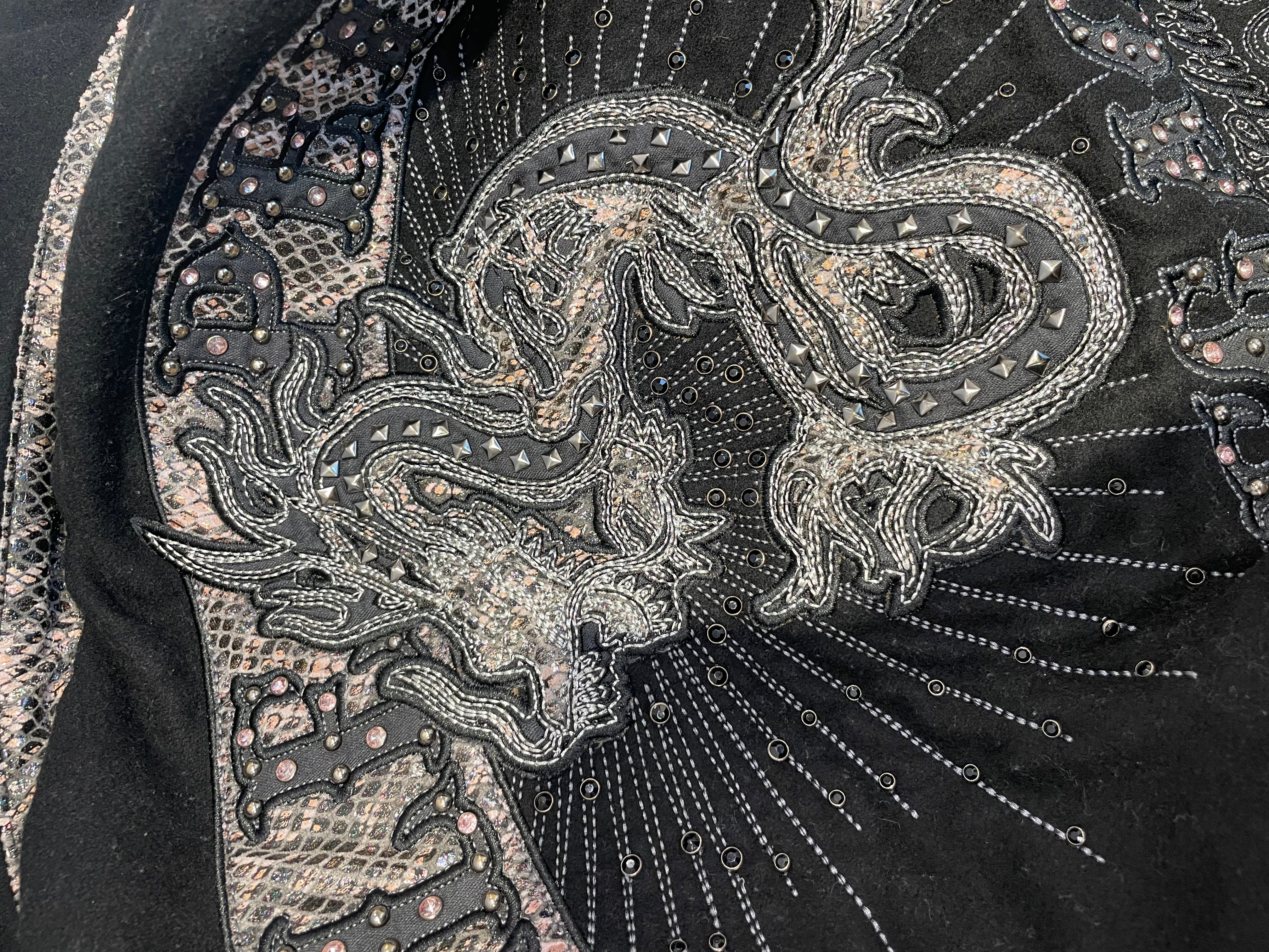 Pelle Pelle/Jacket/14/Wool/BLK/PINK SNAKE SKIN SUDDED BACK view 7