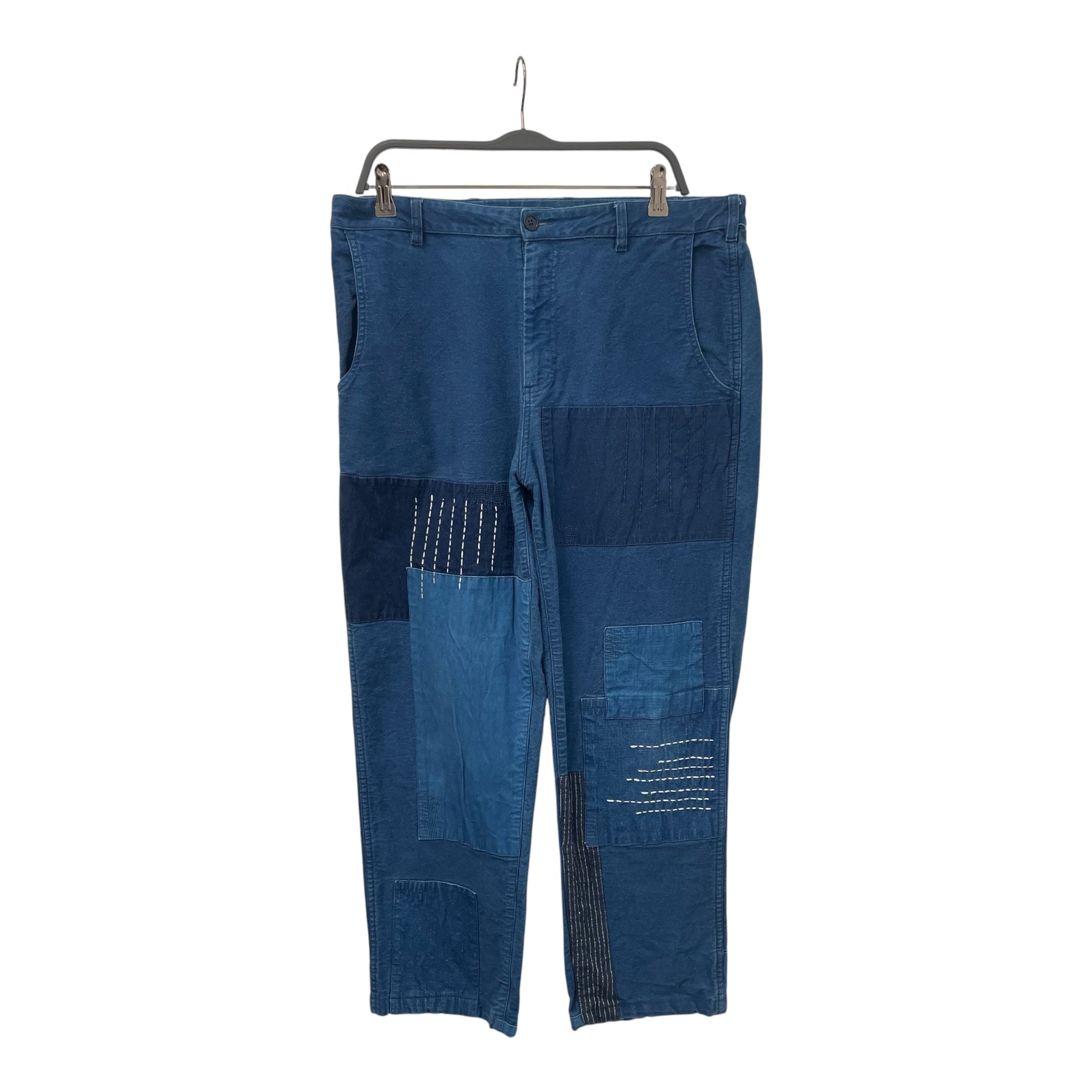 LOADTRUC/Straight Pants/36/Cotton/NVY/All Over Print/PATCH AND SEW INDECO BOTTOMS view 1